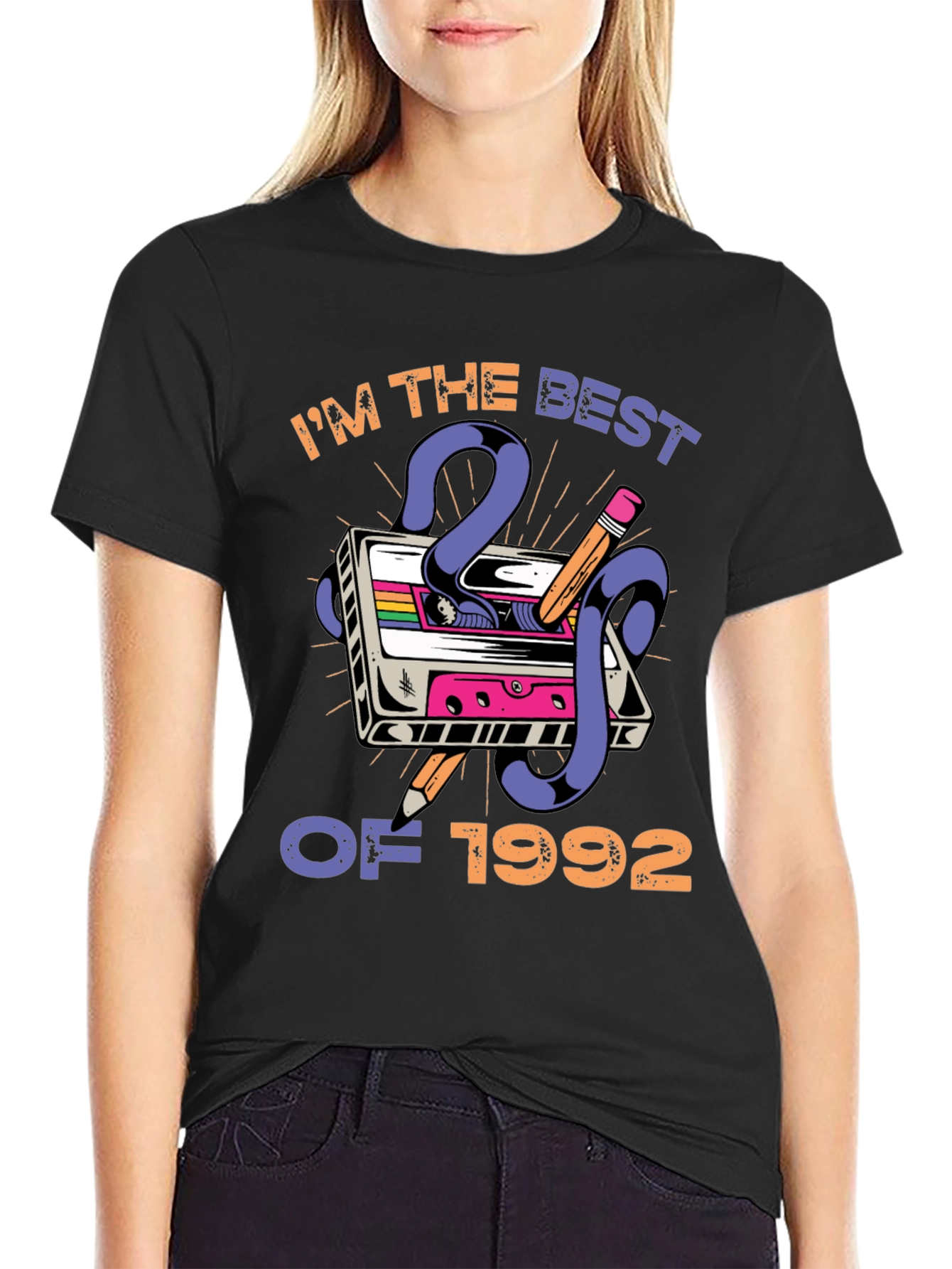 Black Best of 1992 Cassette Tape Graphic Tee view 2