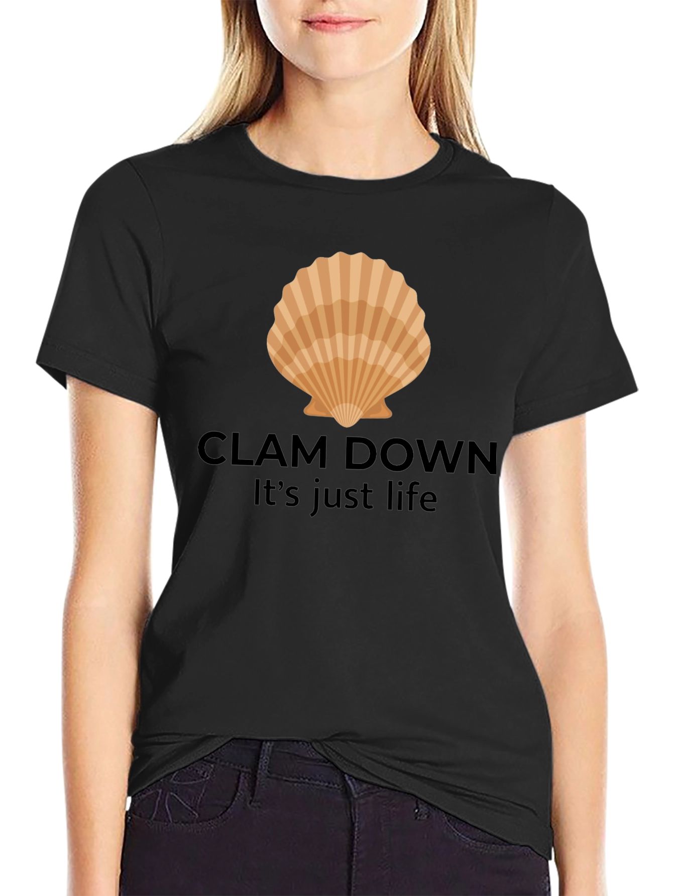 Black Clam Down Graphic T-Shirt view 2