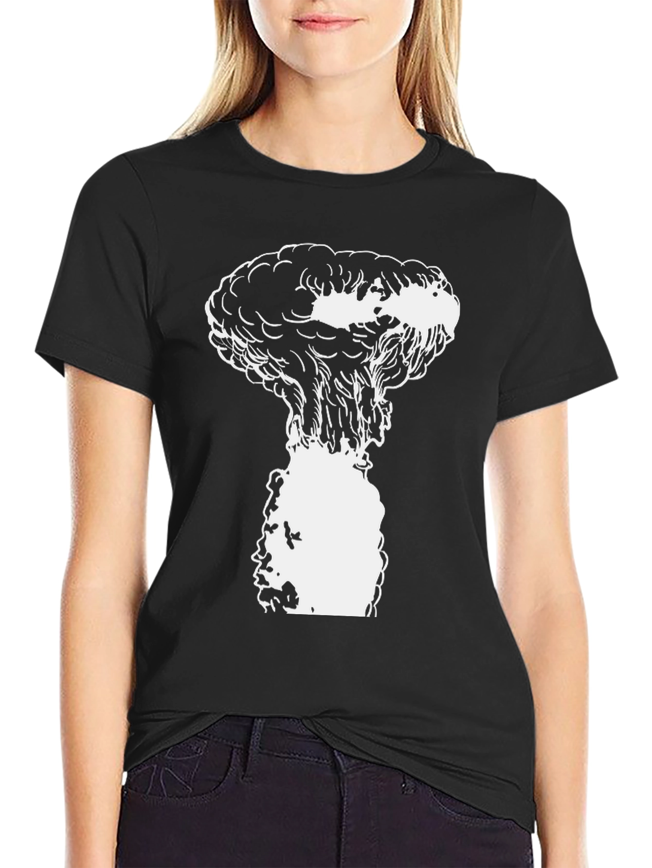 Black Mushroom Cloud Graphic Tee - Black view 2
