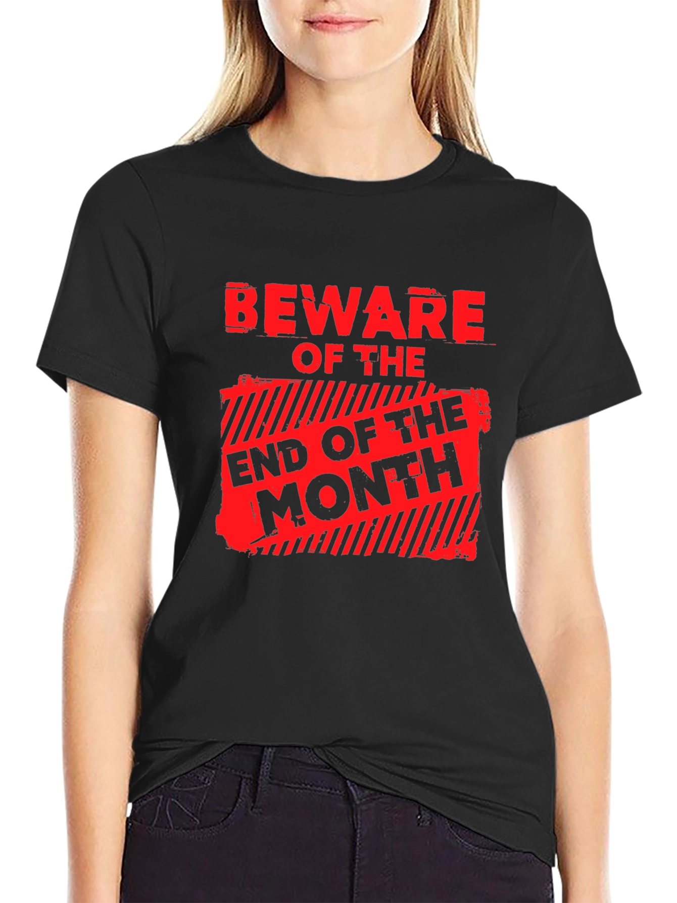 Black Beware End of Month Graphic T-Shirt view 2