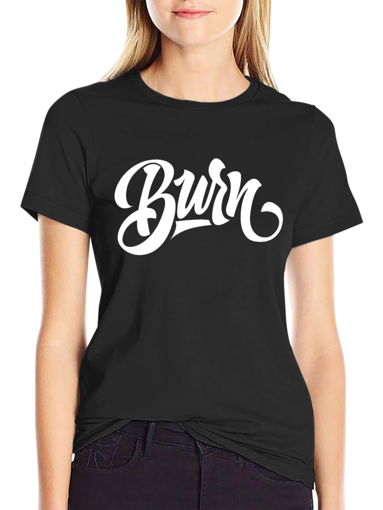 Black Burn Graphic Tee - Stylish Black T-Shirt view 2