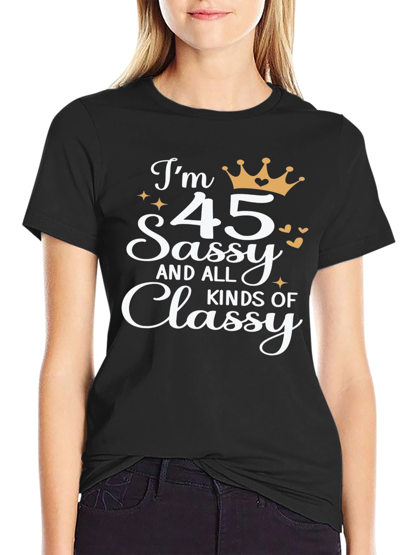 Black Sassy & Classy 45th Birthday Graphic Tee view 2