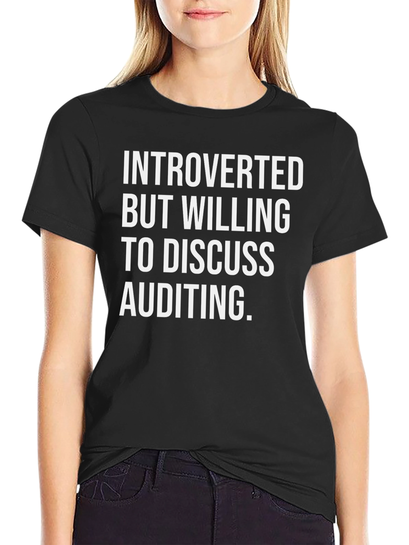 Black Introverted Auditing T-Shirt view 2