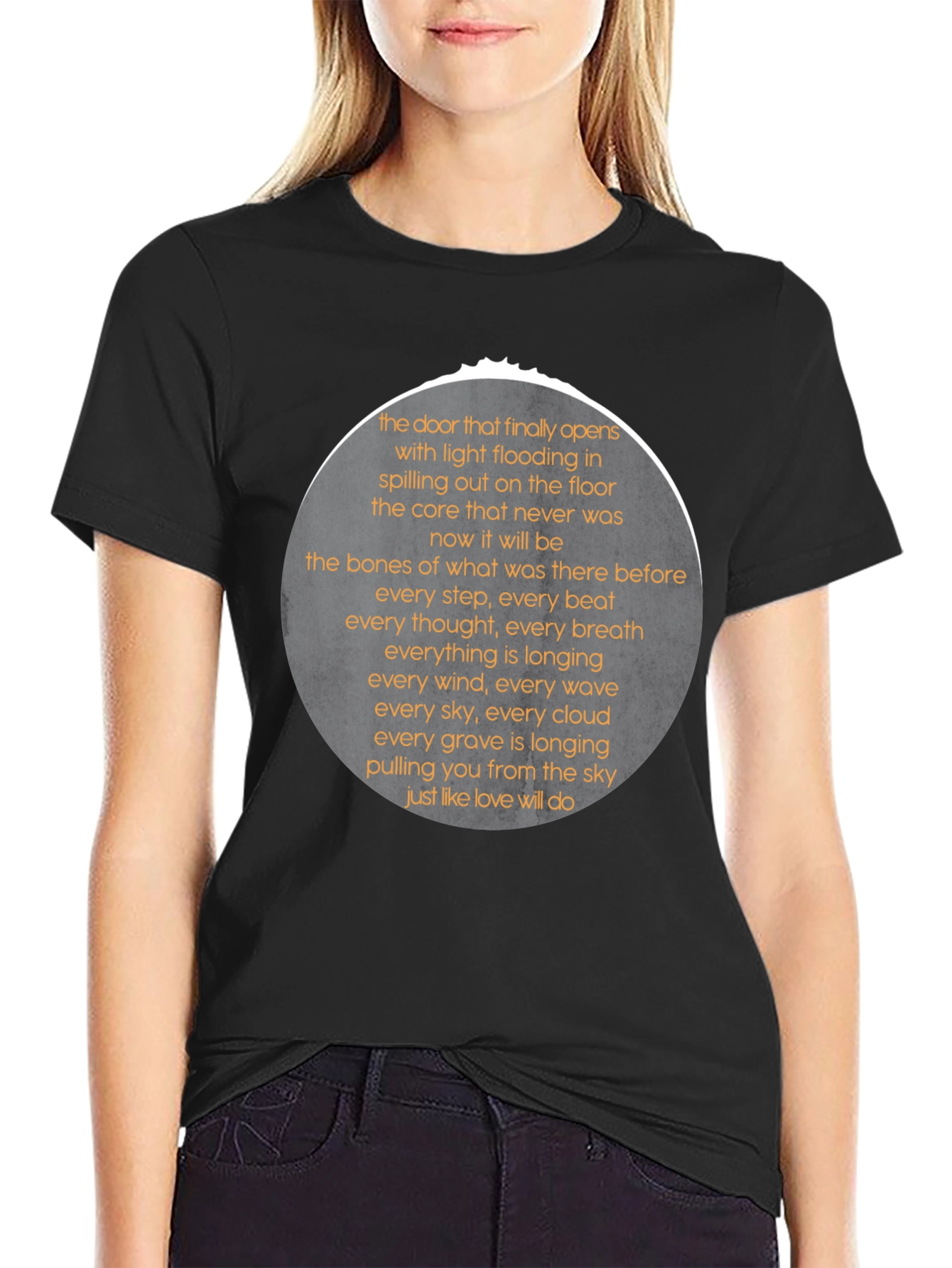 Black Poetry Print Tee - Expressive Black T-Shirt for Men view 2