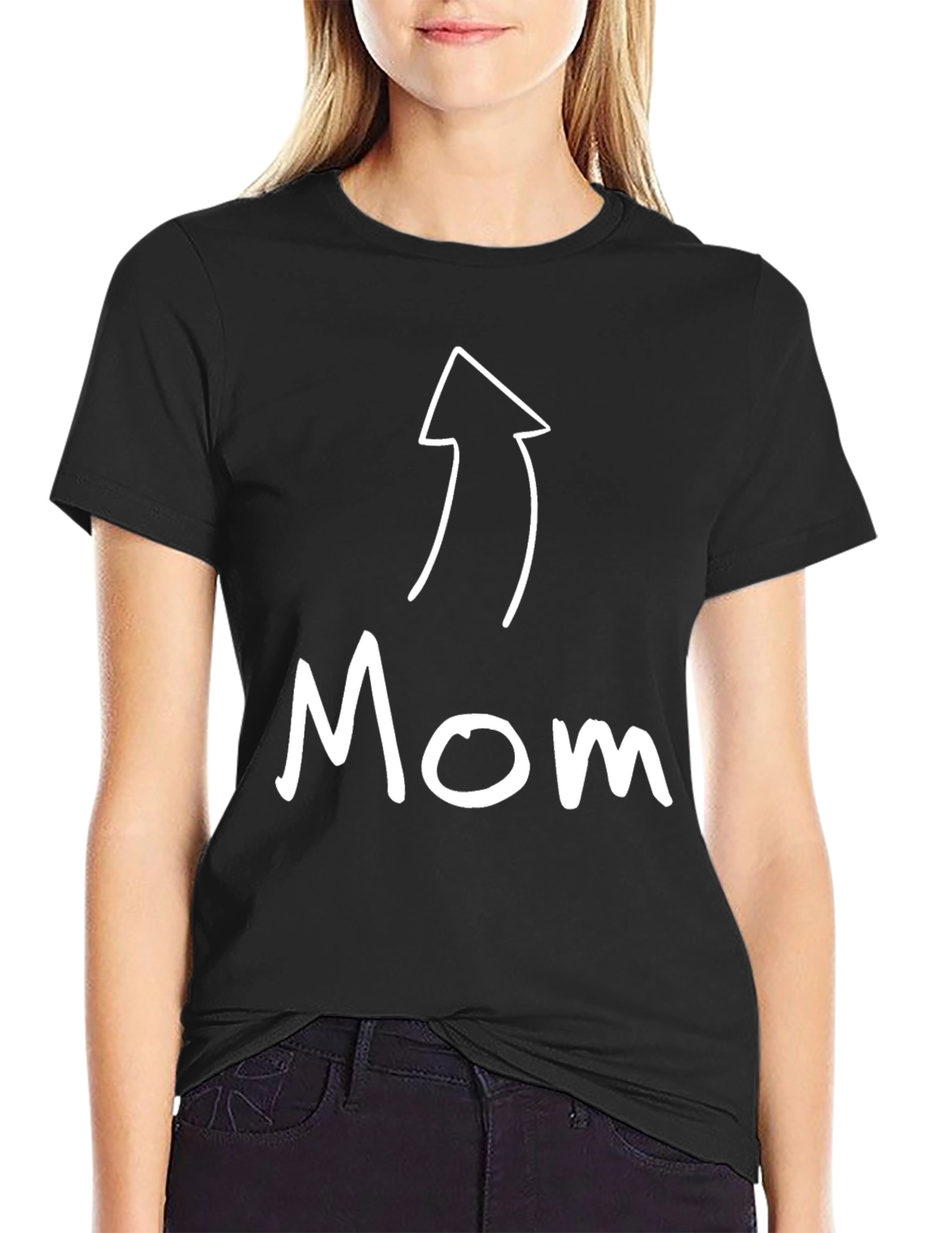 Black Funny 'Mom' Arrow T-Shirt view 2