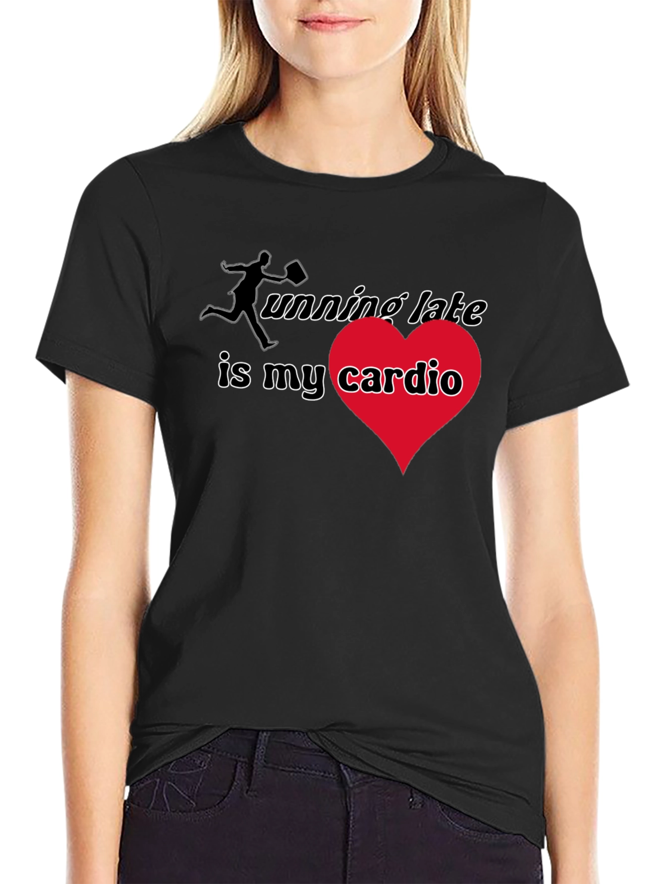 Black Running Late Cardio T-Shirt - Black view 2
