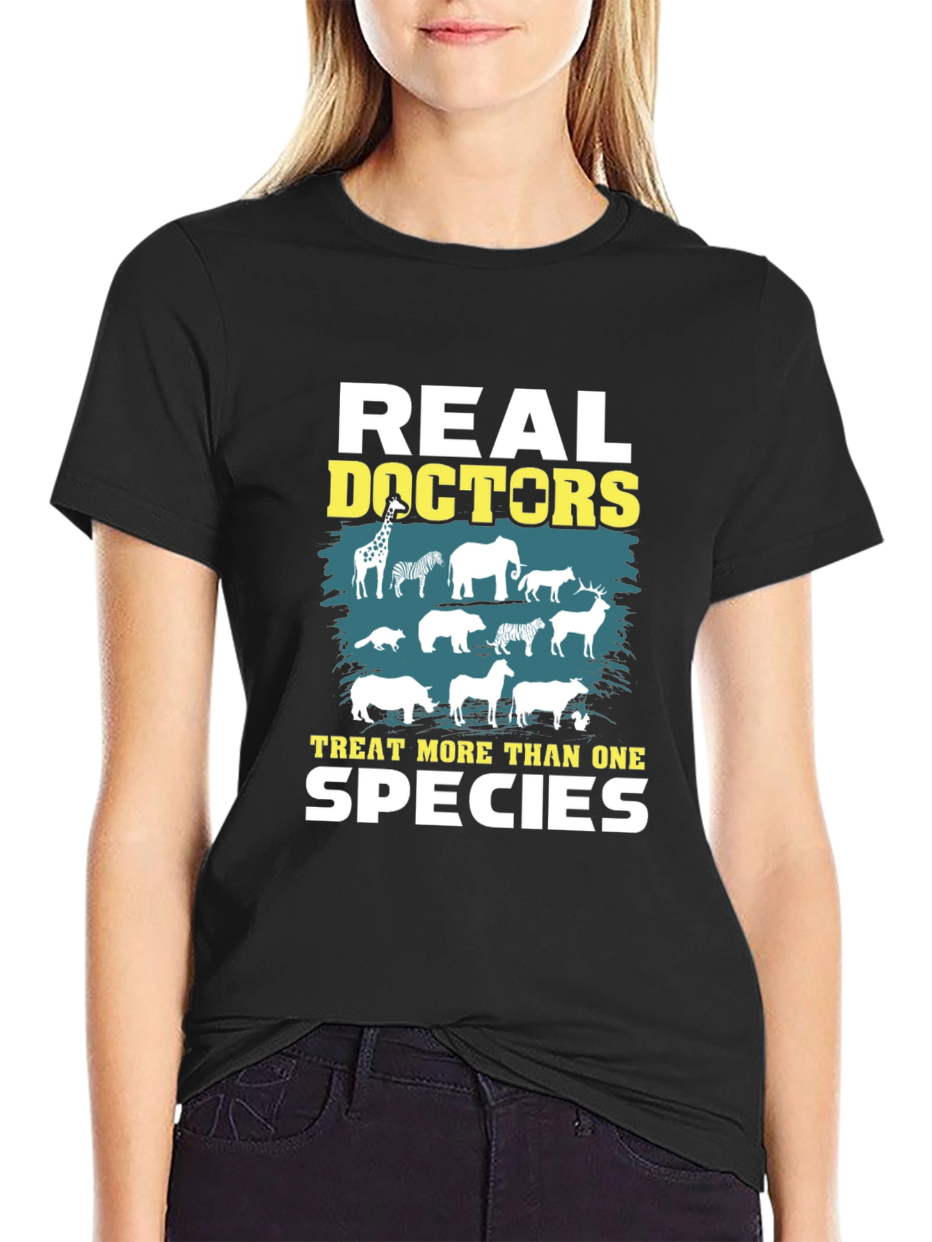 Veterinarian T-Shirt - Real Doctors Treat More Than One Species - 2