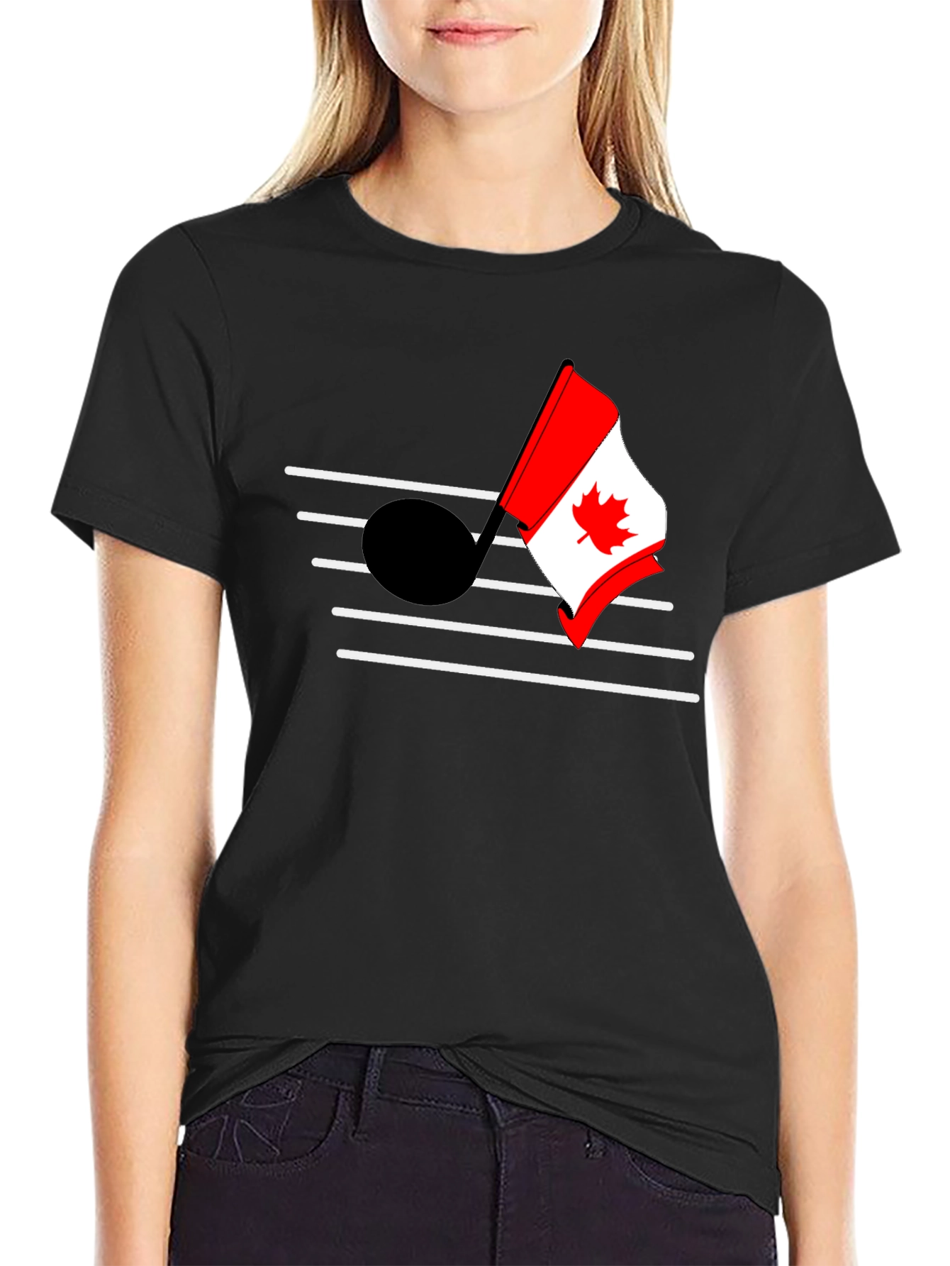 Black Canadian Music T-Shirt view 2