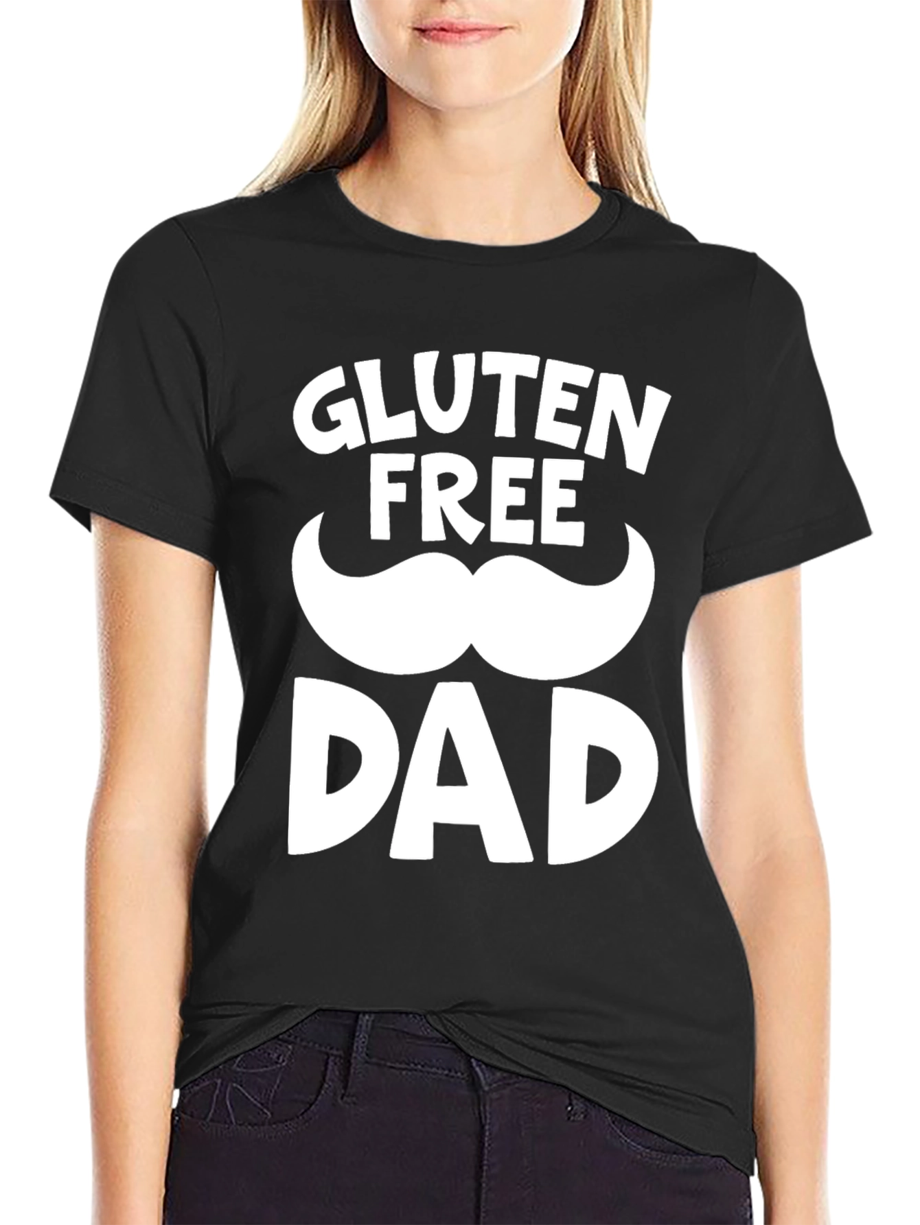 Black Gluten Free Dad Black Graphic T-Shirt view 2
