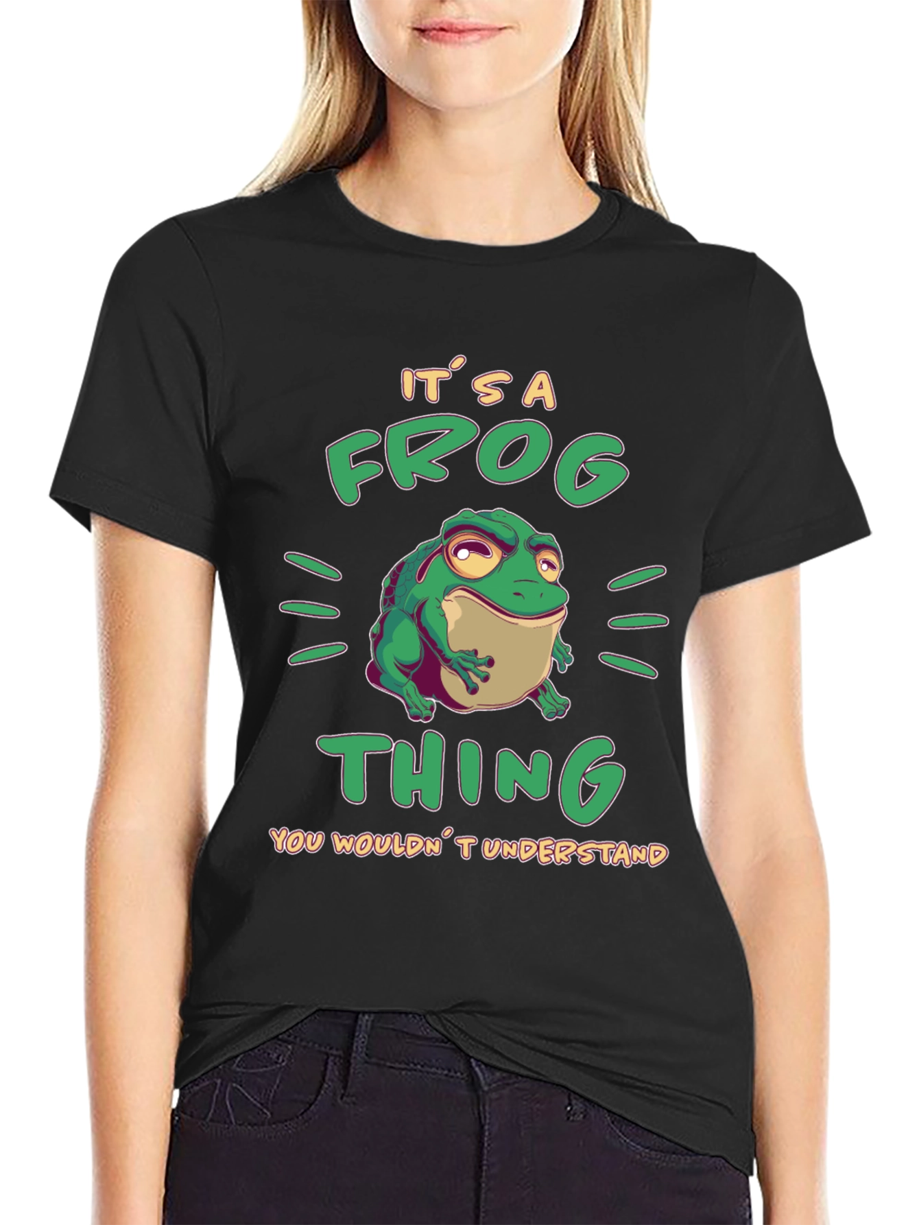 Black It's a Frog Thing Funny T-Shirt view 2