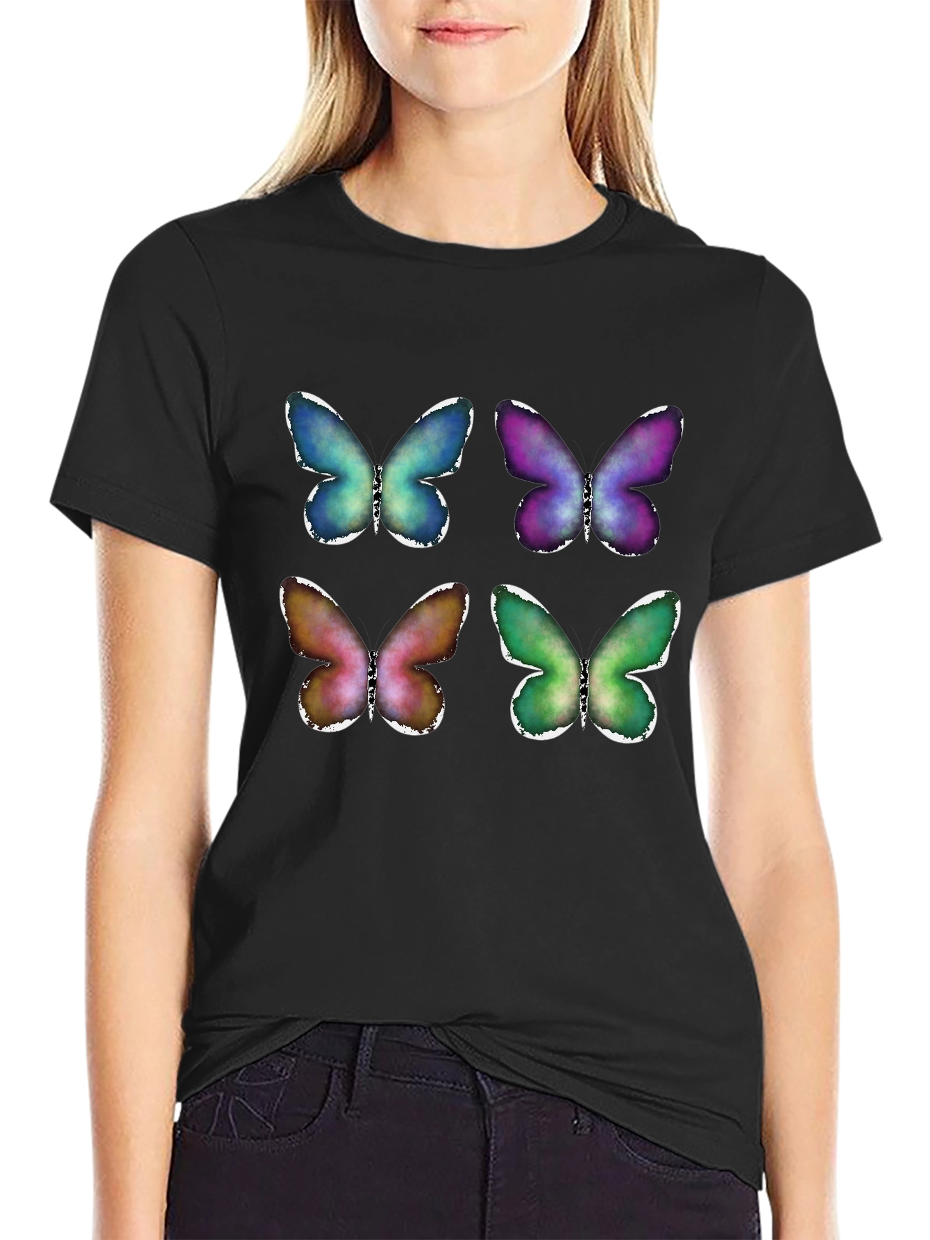 Black Butterfly T-Shirt: Colorful, Stylish, and Unique Design view 2