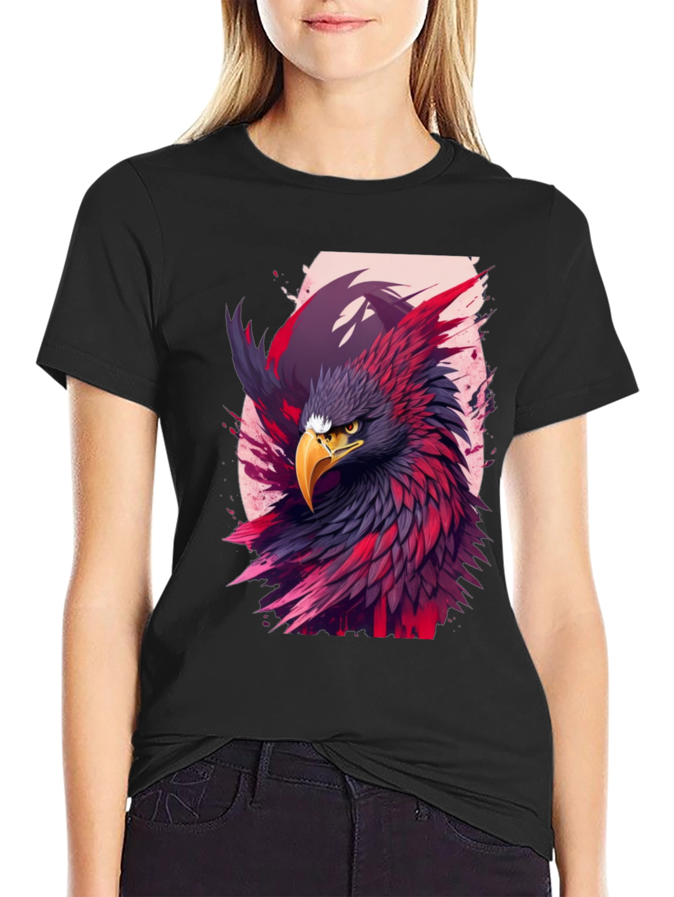 Black Eagle Graphic Black T-Shirt view 2