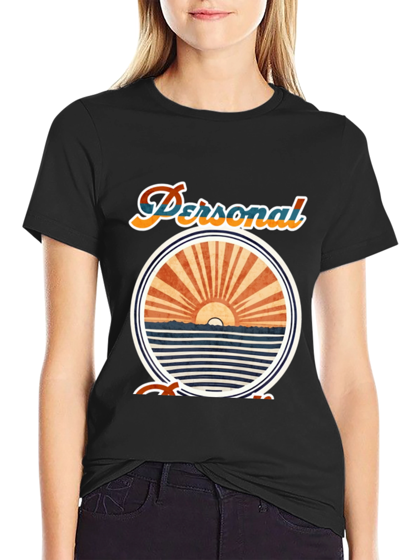 Black Personal Cruise T-Shirt - Black Crew Neck view 2