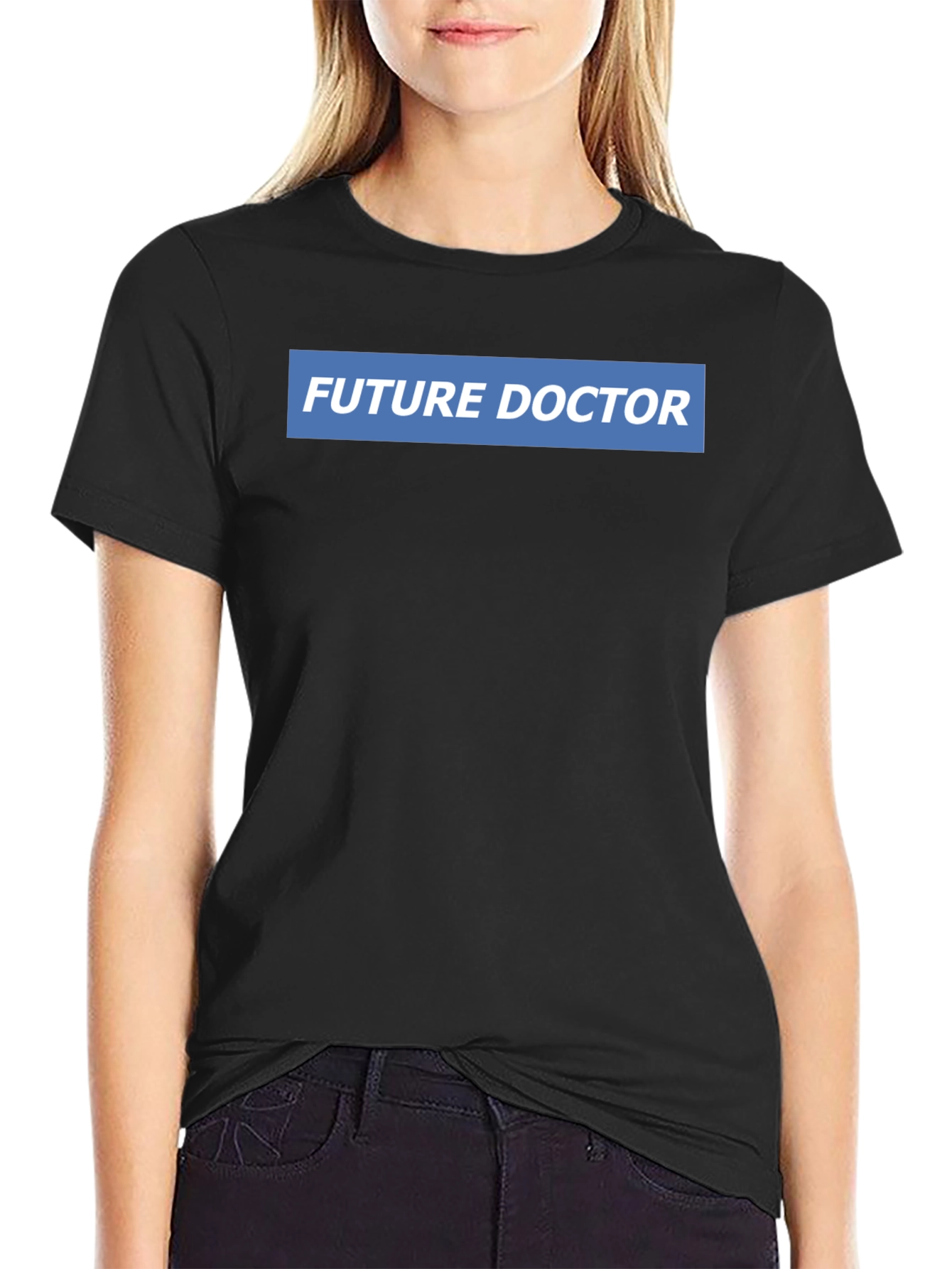 Black Future Doctor Graphic Tee - Pre-Med Student Apparel view 2