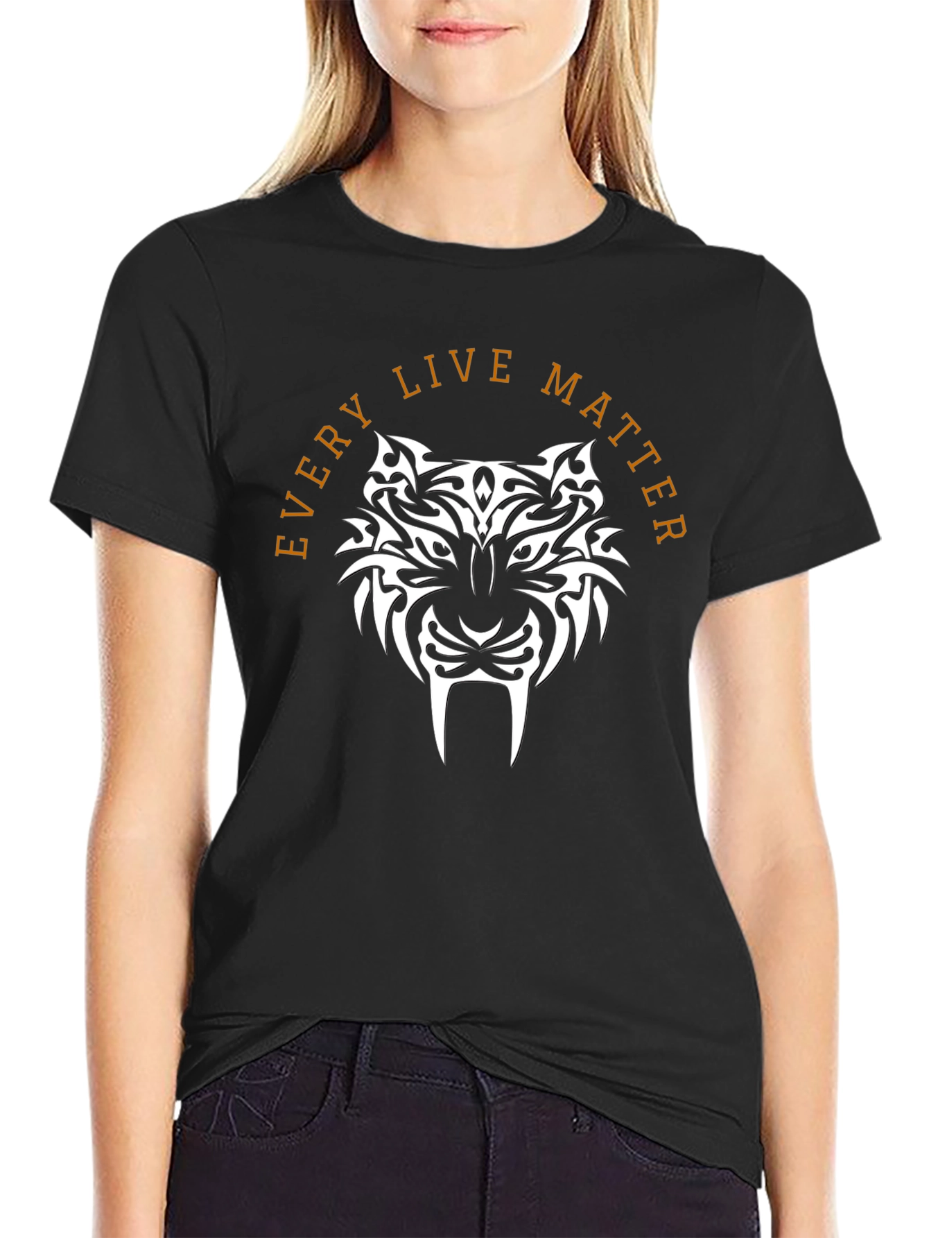 Black Tribal Tiger Graphic Tee - Every Live Matter! view 2