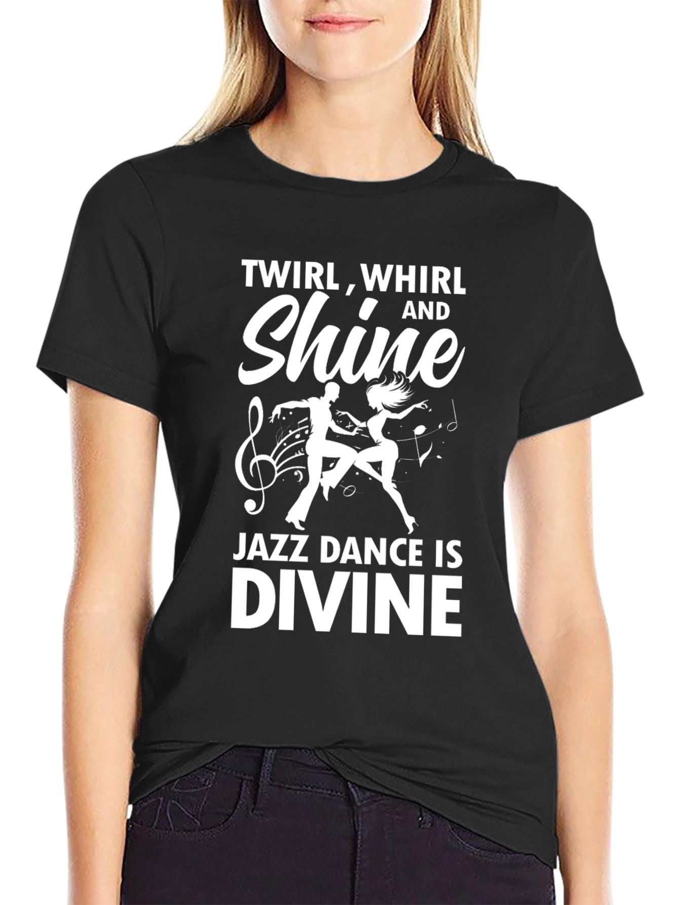 Black Jazz Dance is Divine T-Shirt view 2