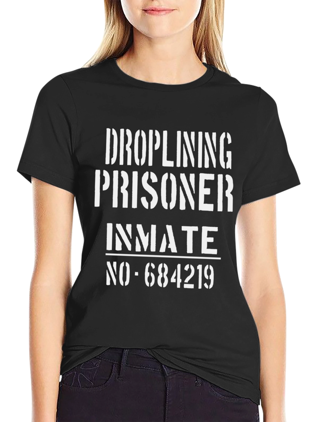 Black Dropling Inmate T-Shirt - Prisoner Design view 2