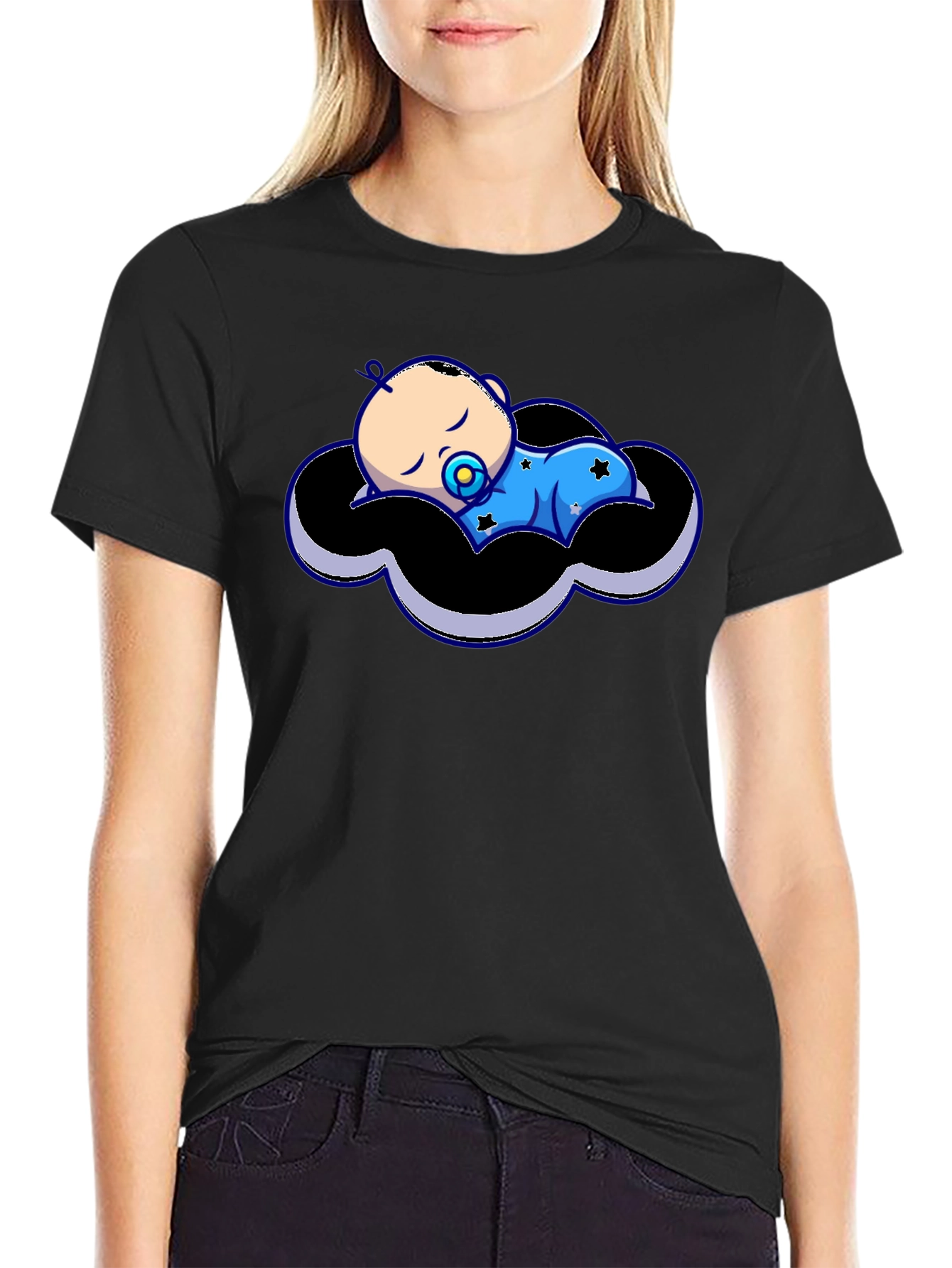 Black Baby Cloud Graphic Tee - Black view 2