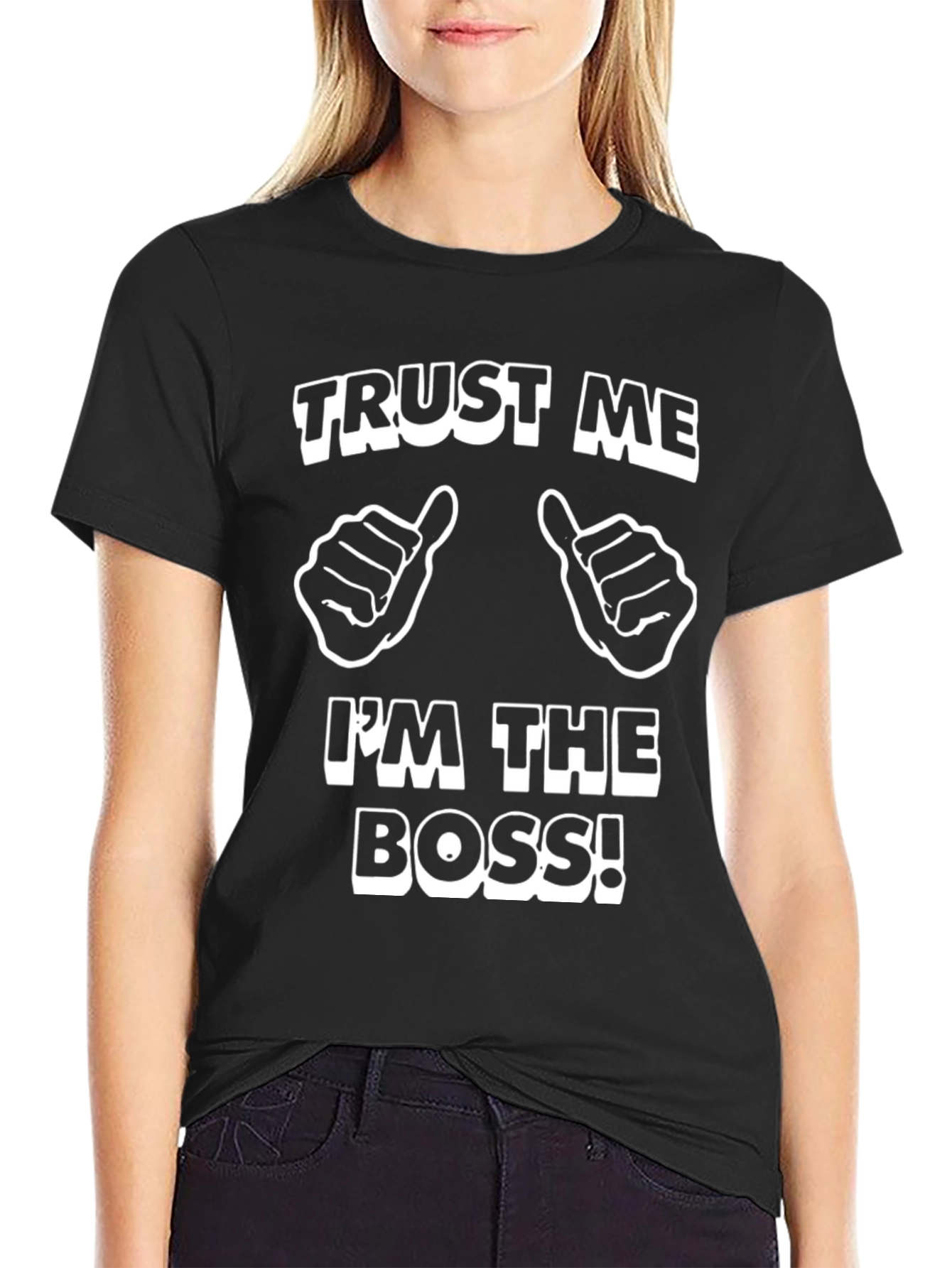 Black Trust Me I'm The Boss Black T-Shirt view 2