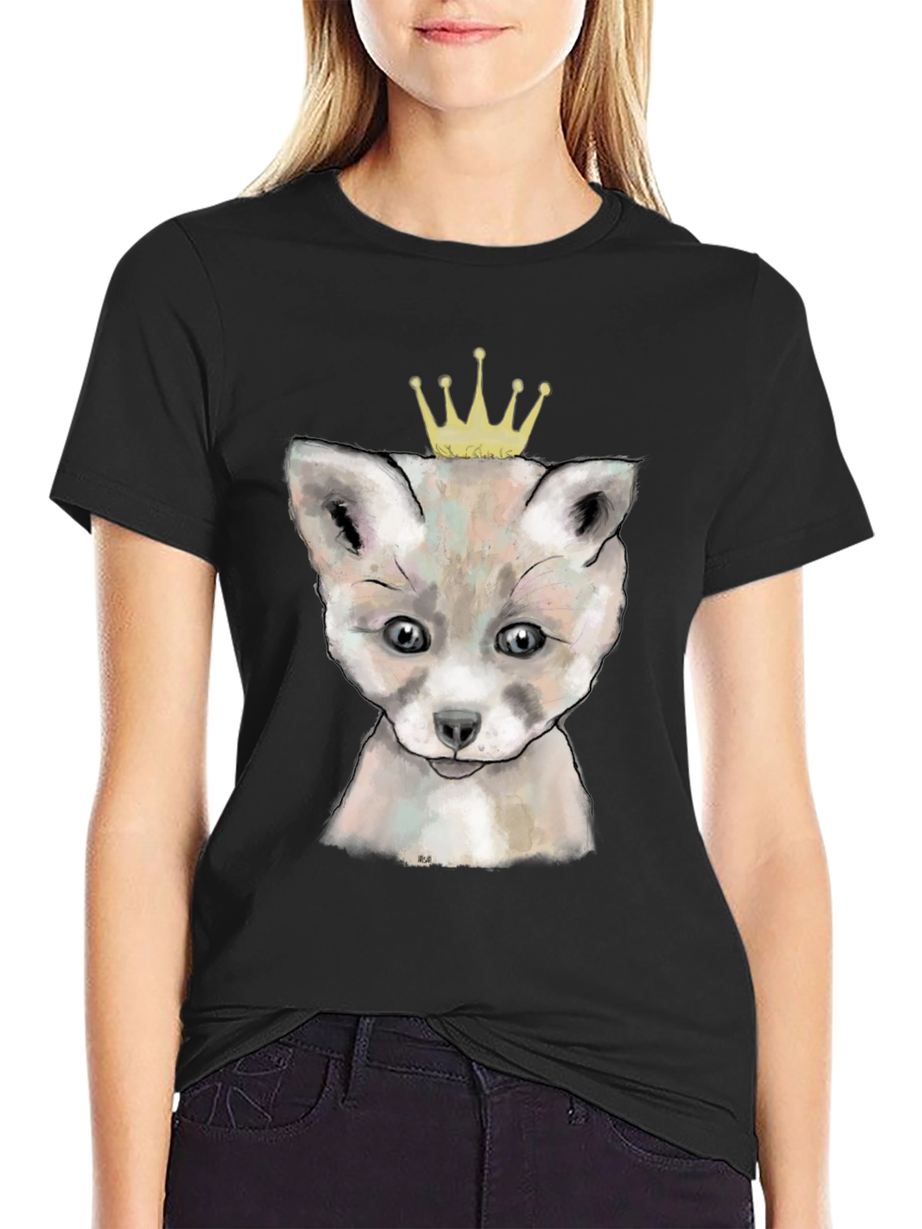 Black Fox Prince T-Shirt - Black view 2