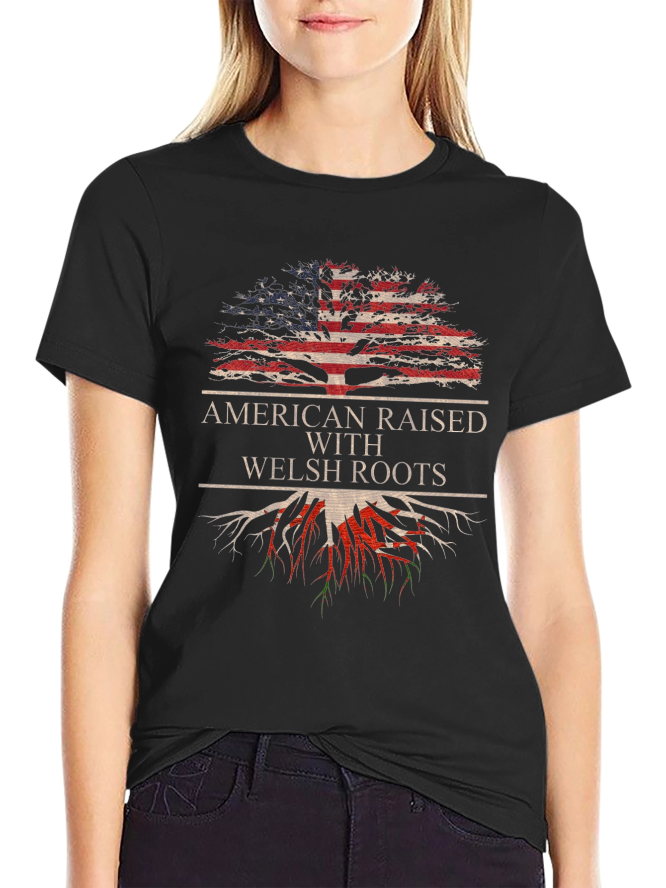 Black American Raised With Welsh Roots T-Shirt view 2