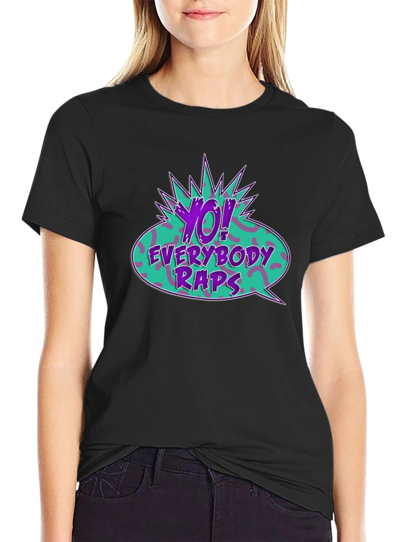 Black Yo! Everybody Raps Graphic Tee view 2