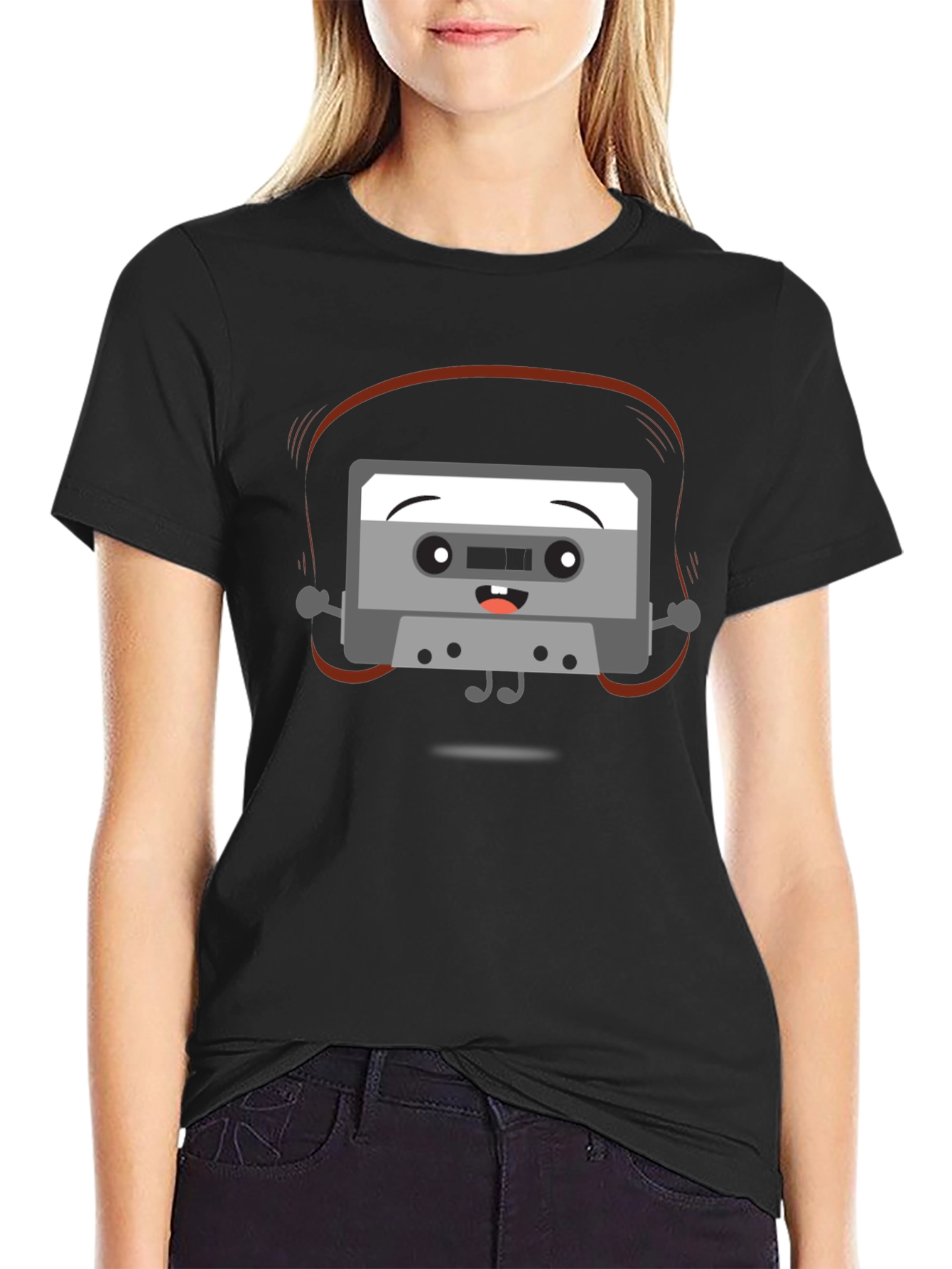 Black Retro Mixtape T-Shirt - Musical Throwback view 2