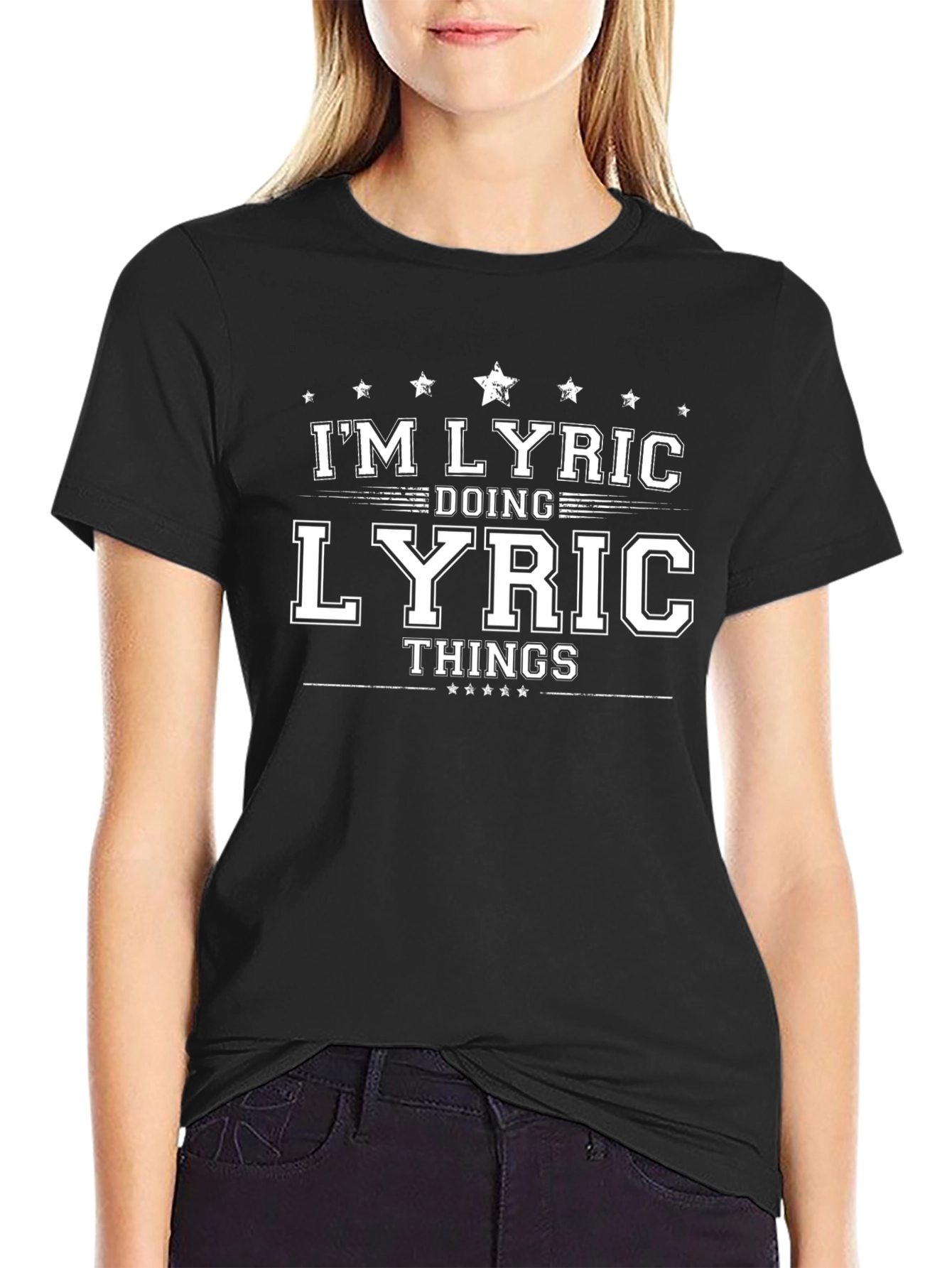 Black I'm Lyric Doing Lyric Things - Funny Personalized T-Shirt view 2