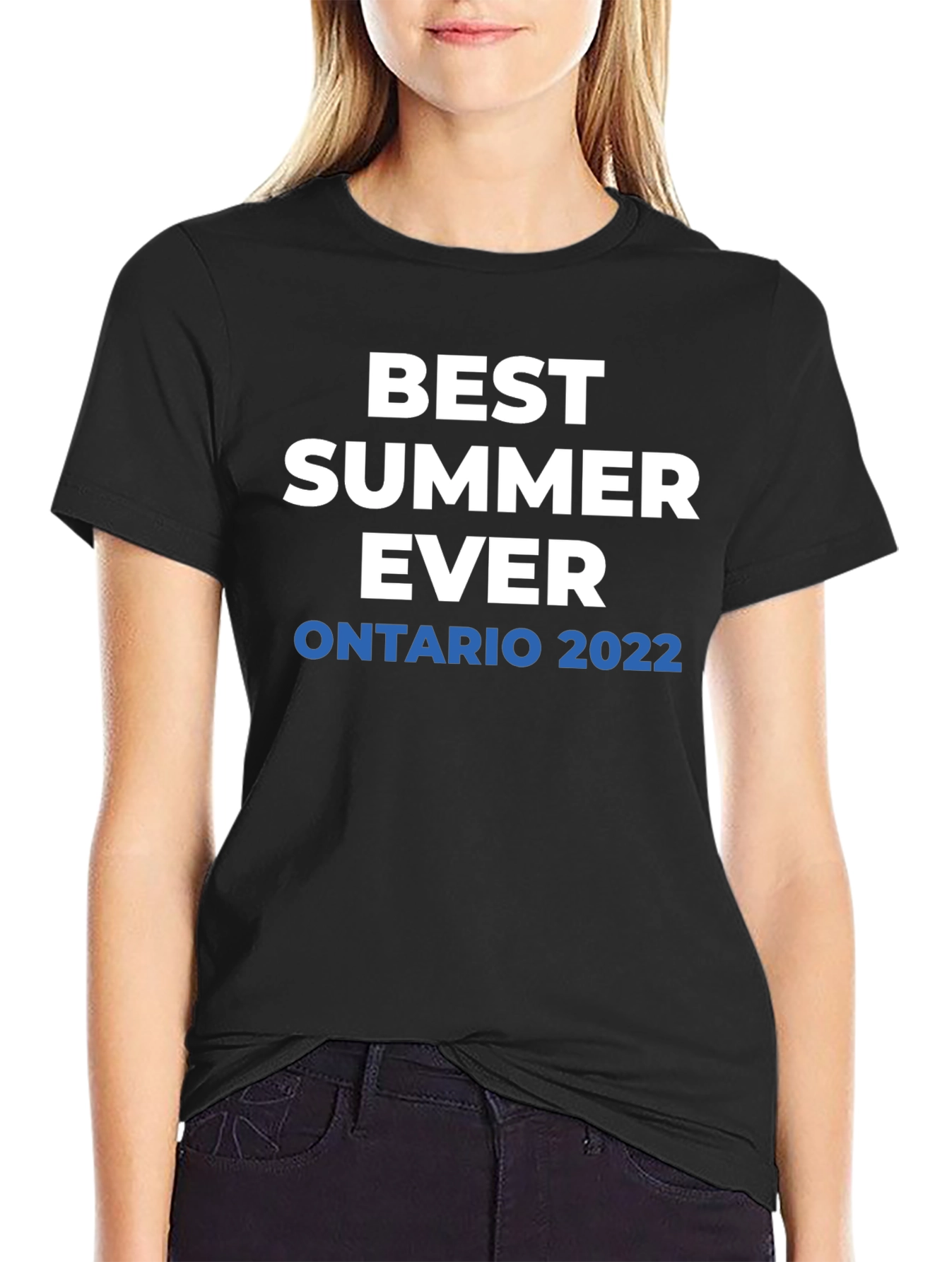 Black Best Summer Ever Ontario 2022 Black T-Shirt view 2