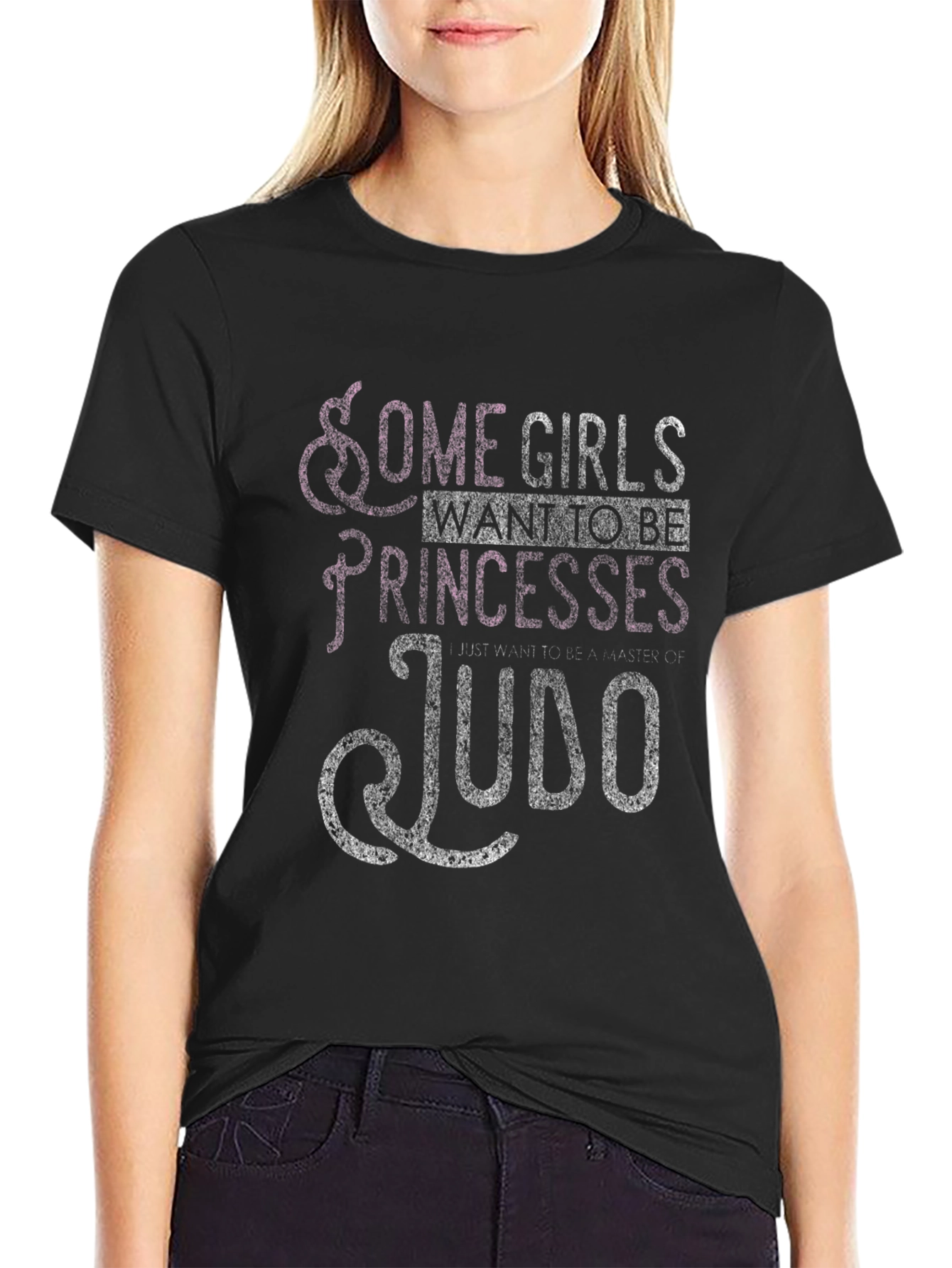 Black Some Girls Want to Be Princesses Judo T-Shirt view 2