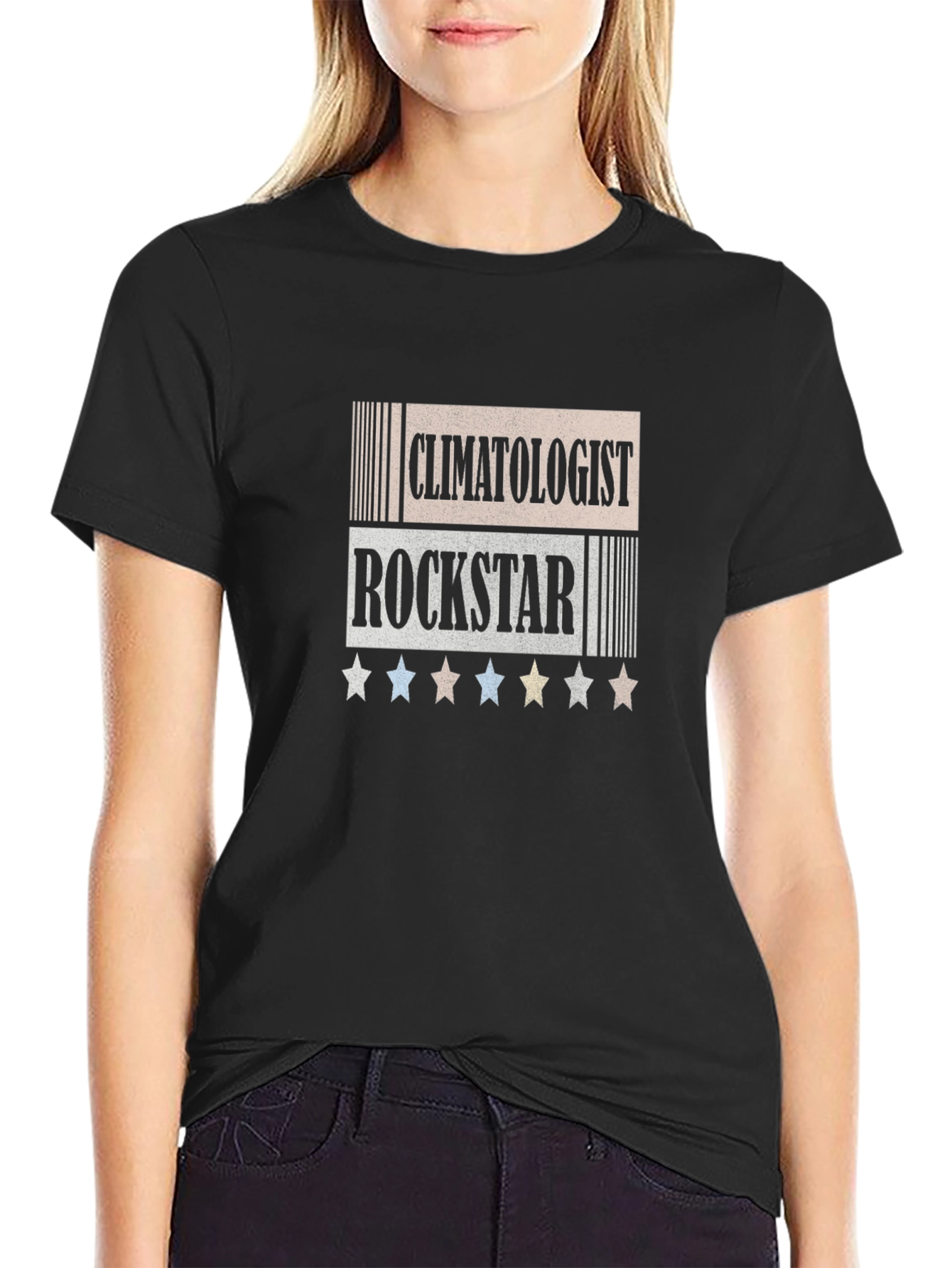 Black Climatologist Rockstar Graphic Tee - Black view 2