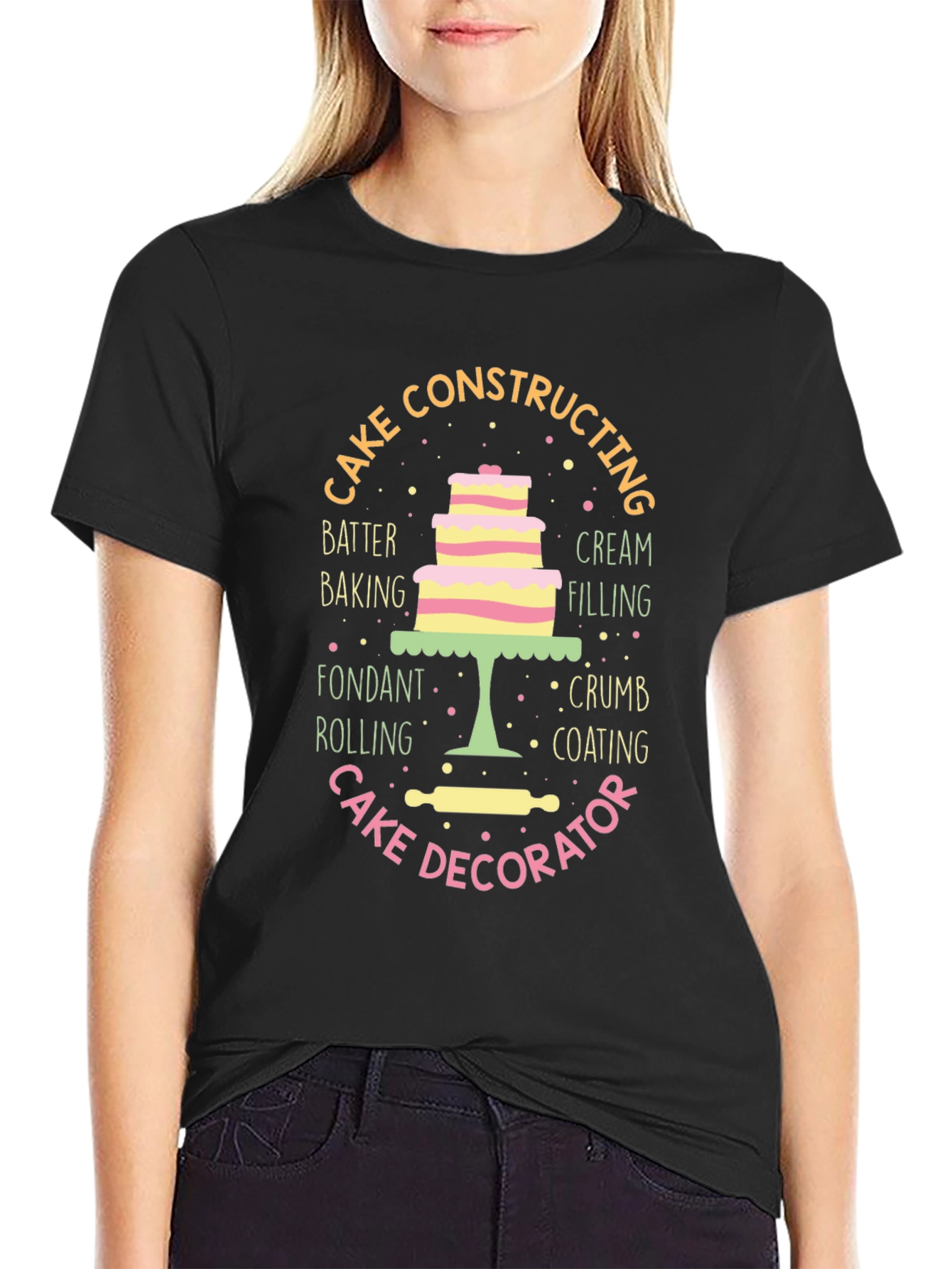 Black Cake Constructor Graphic T-Shirt view 2