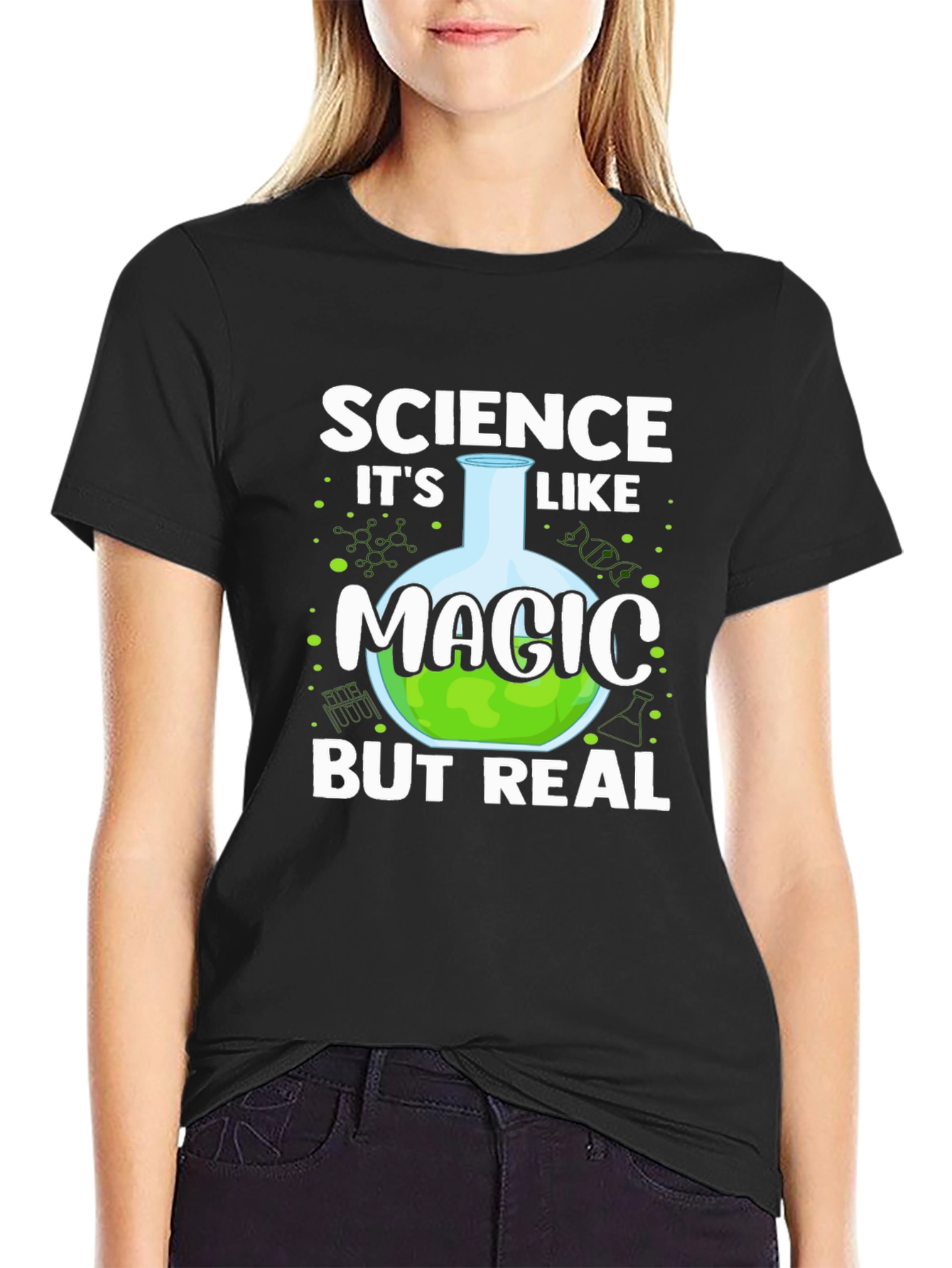 Black Science Like Magic T-Shirt - Nerdy Funny Tee view 2