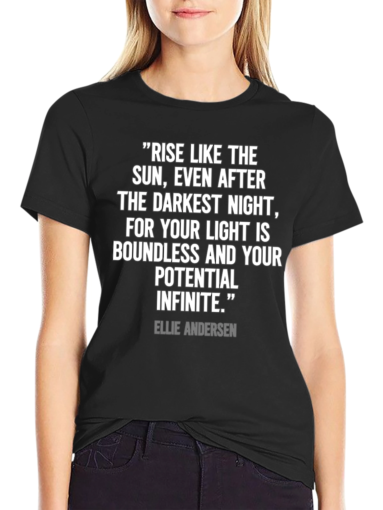 Black Inspirational Quote T-Shirt - Rise Like The Sun view 2