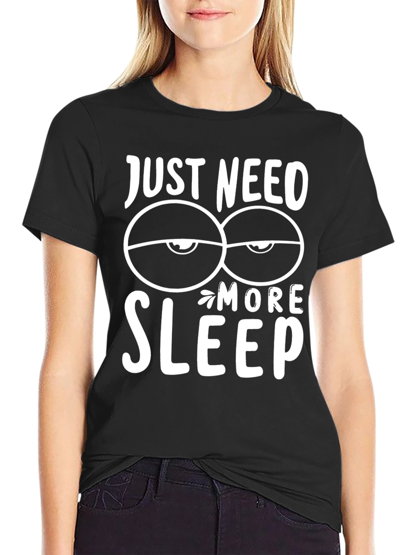 Black Just Need More Sleep Graphic T-Shirt view 2