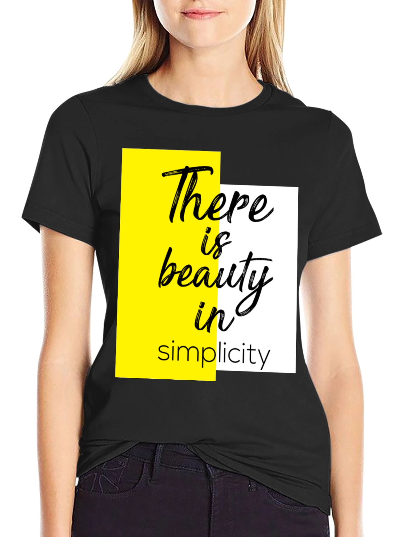 Black Beauty in Simplicity Black Graphic Tee view 2