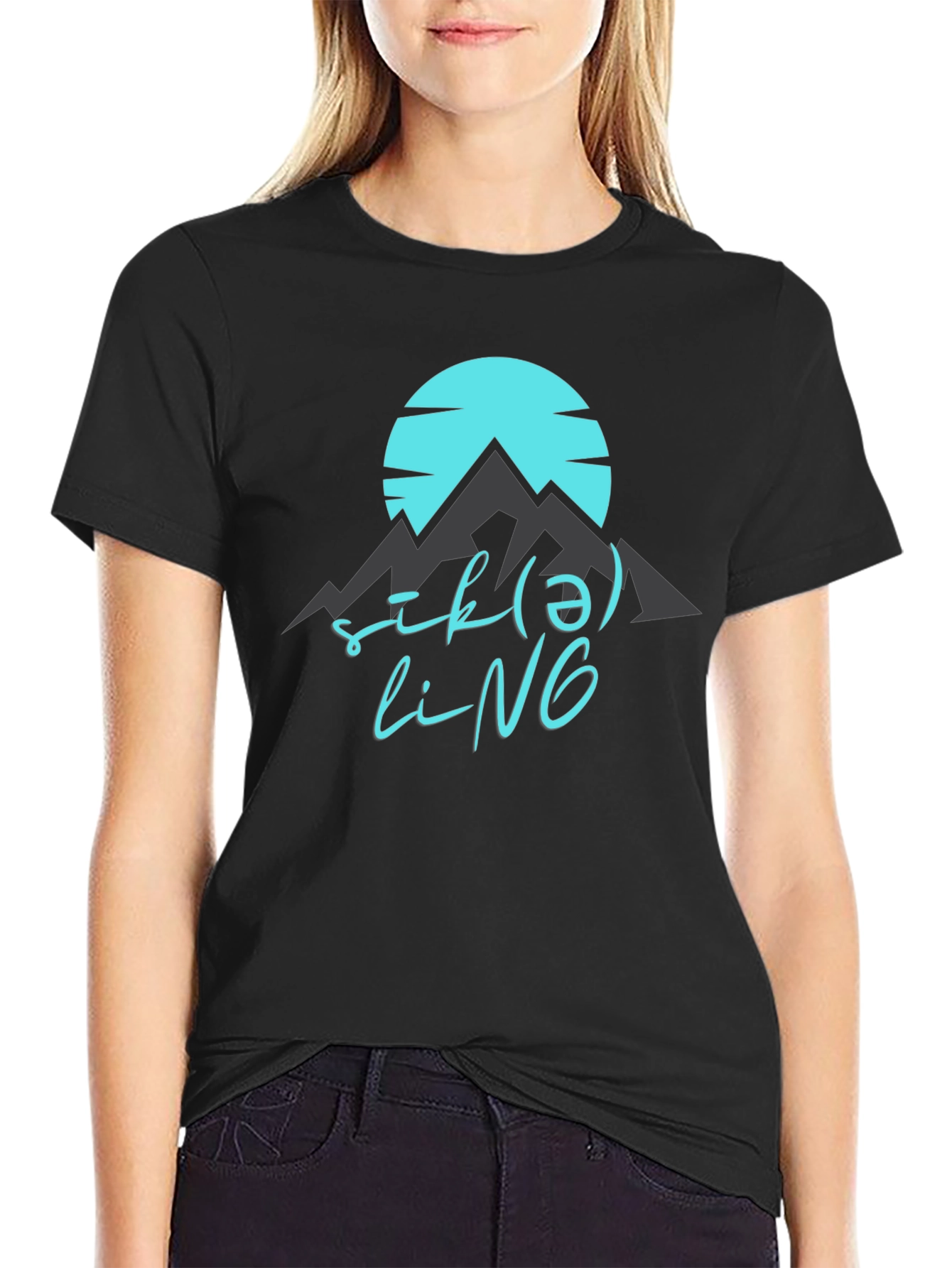 Black Stylish Graphic Print T-Shirt - Sik(ə)liNG Design view 2