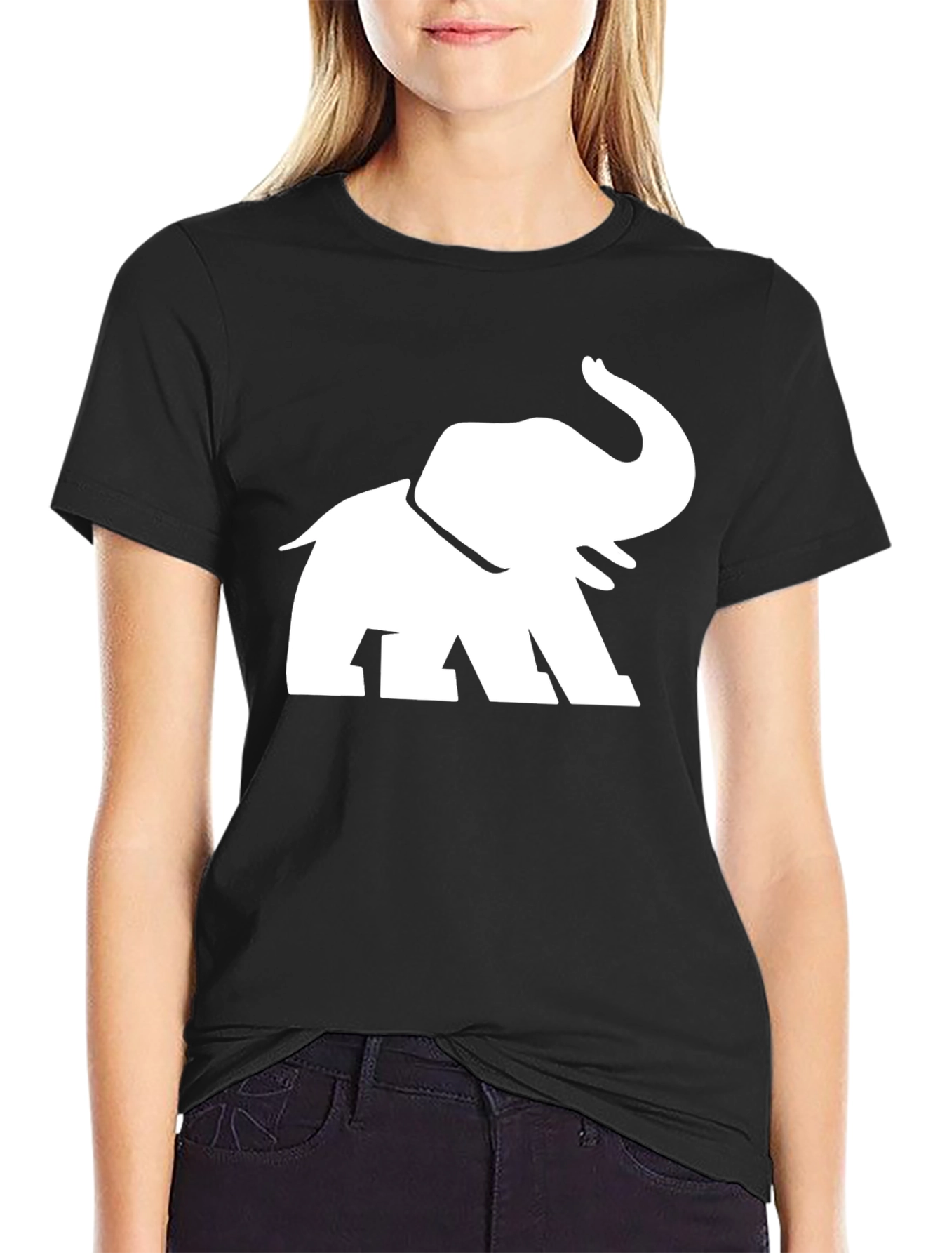 Elephant Graphic Tee - Stylish Black Cotton T-Shirt - 2