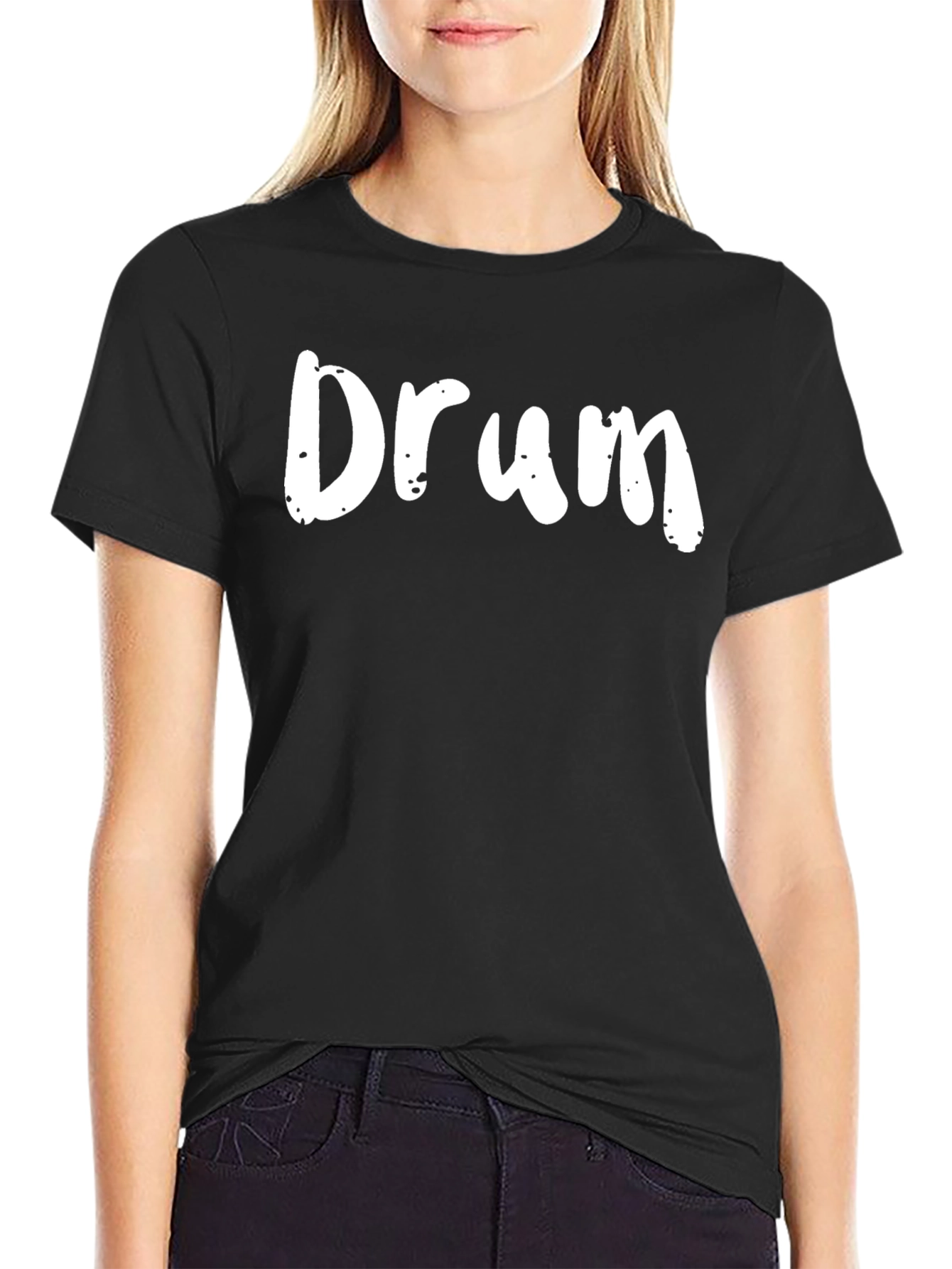 Black Drum T-Shirt - Black Crew Neck Tee view 2