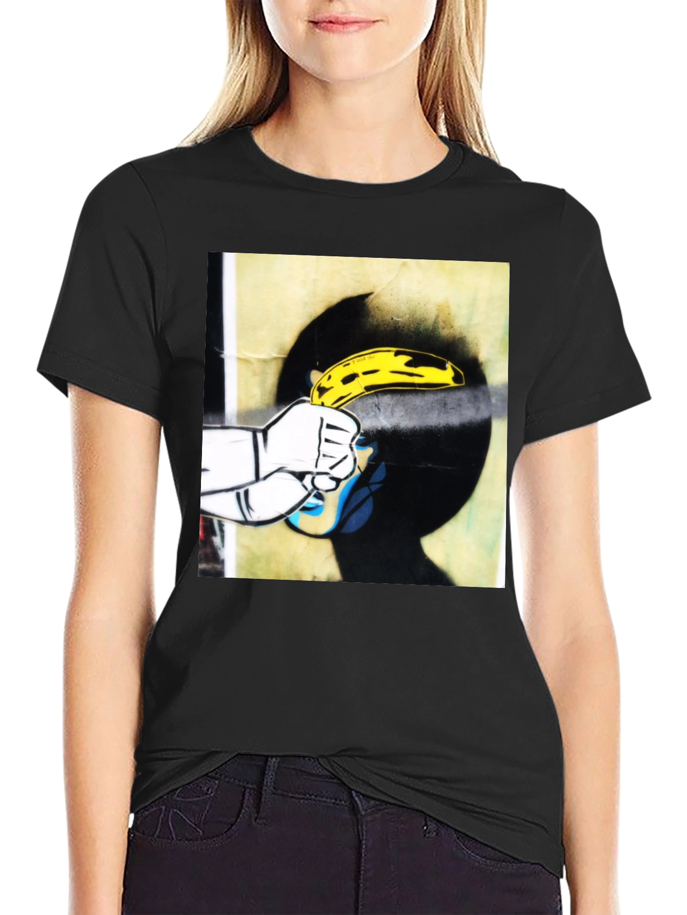 Black Banana Gun T-Shirt - Pop Art Graphic Tee view 2