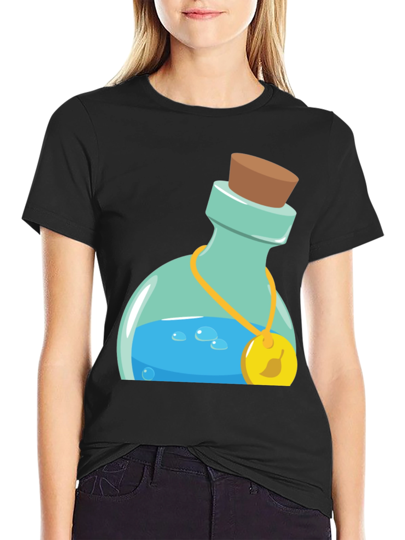 Black Potion Bottle Graphic Tee - Black view 2