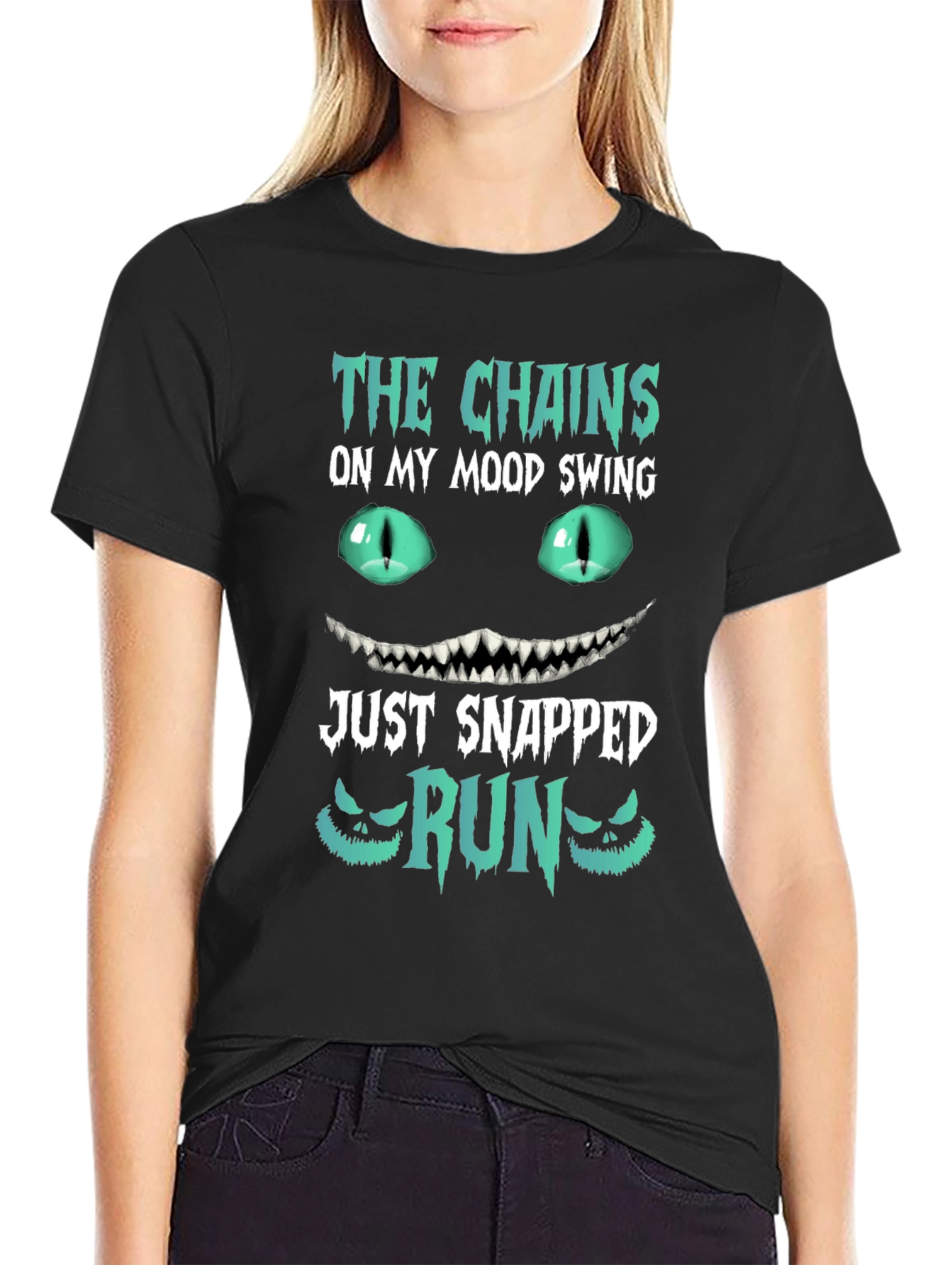 Black Mood Swing Chains Snapped Run T-Shirt view 2