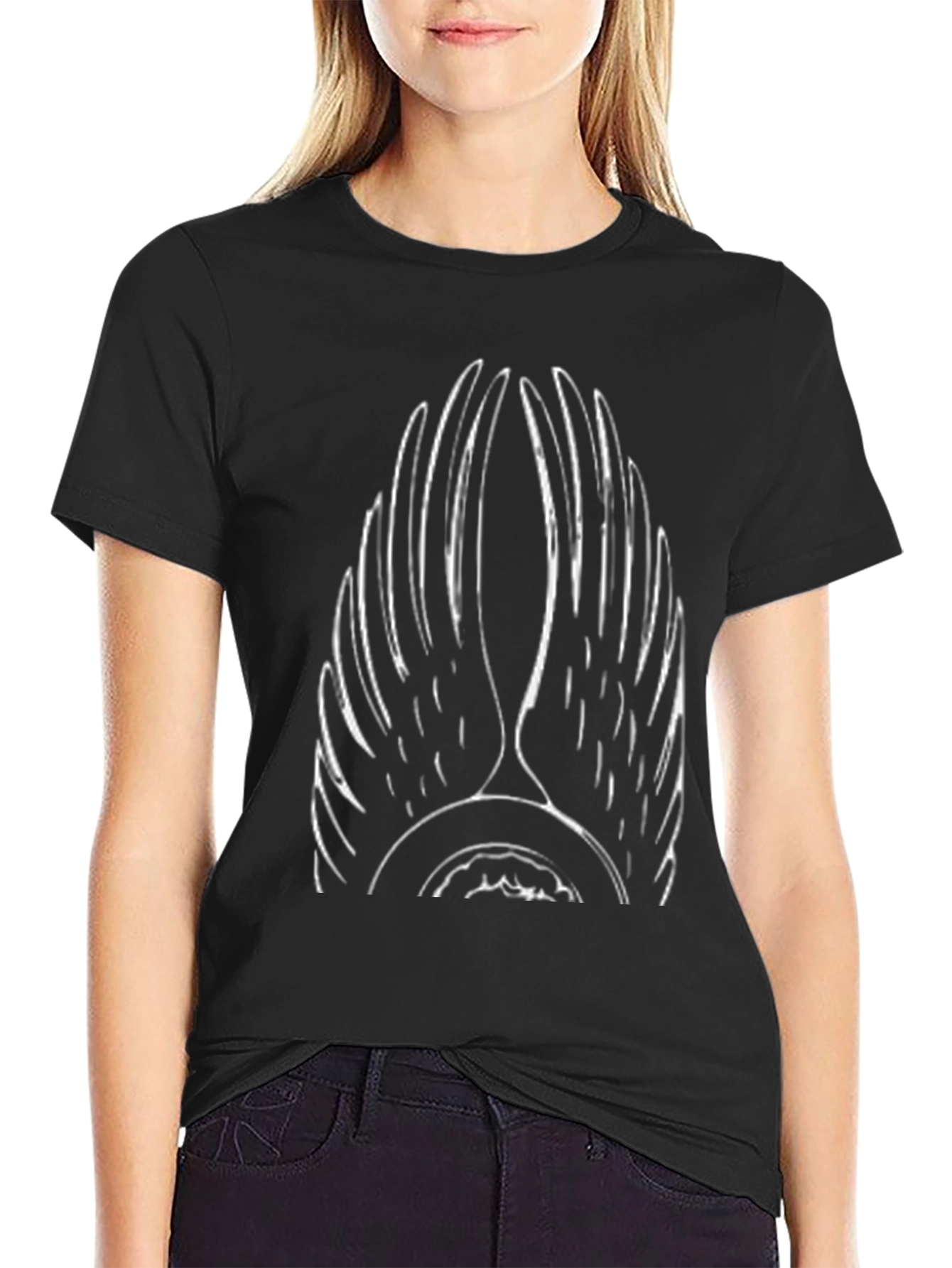 Black Wings Graphic Tee - Stylish Black Cotton Shirt view 2