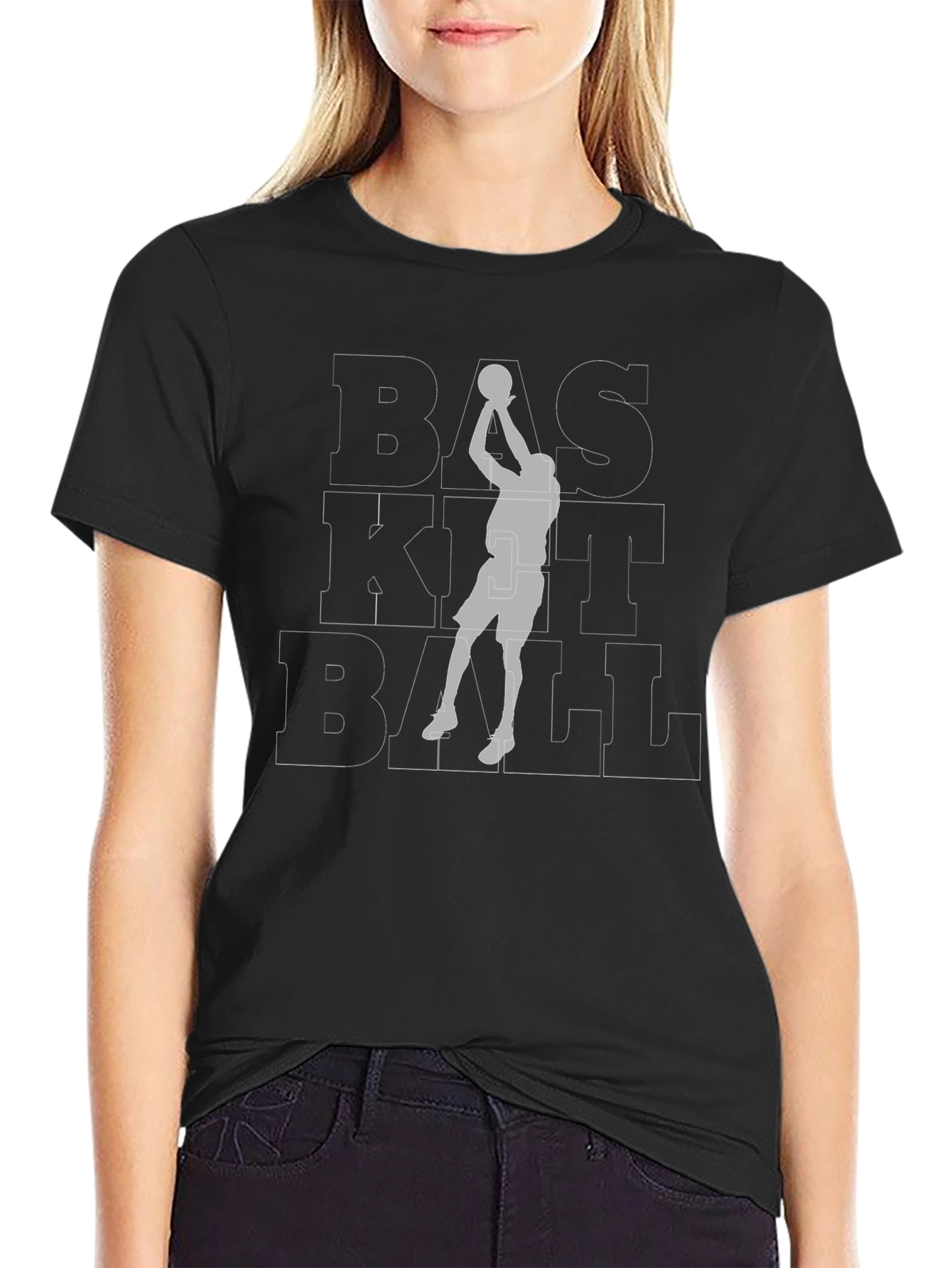 Black Basketball Graphic Tee - Black view 2