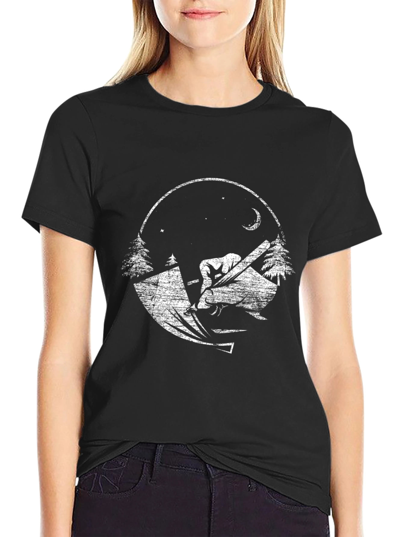 Black Night Woodworker Graphic T-Shirt view 2