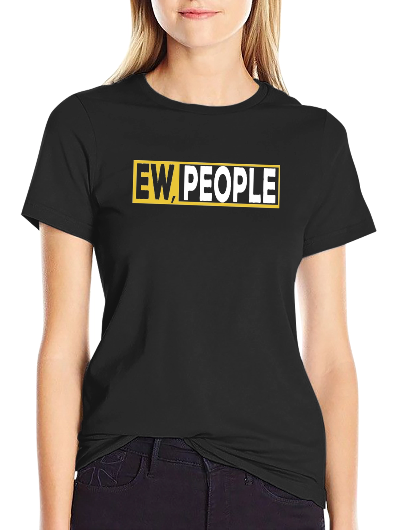 Black Ew, People T-Shirt - Funny Graphic Tee view 2