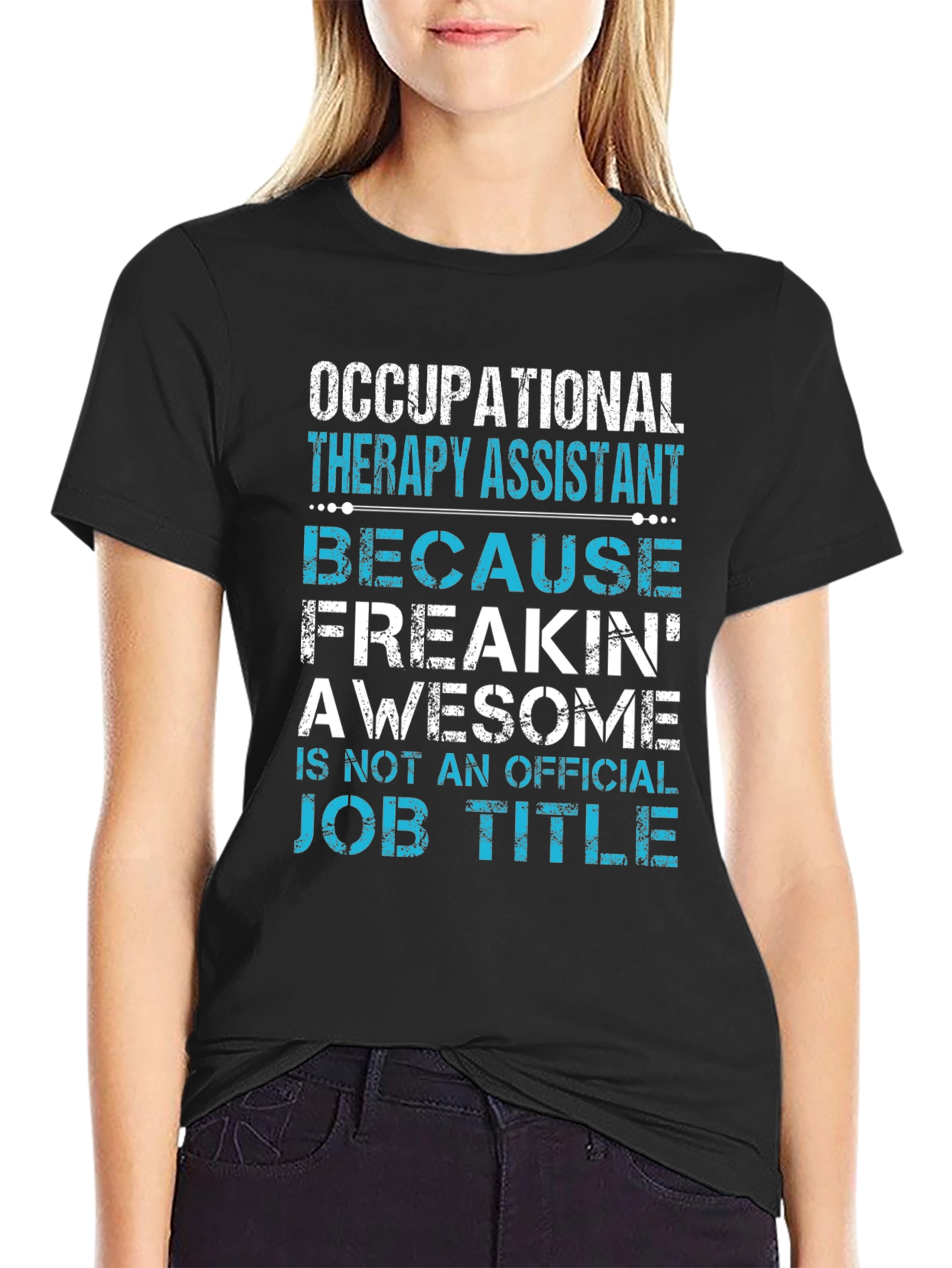 Black Occupational Therapy Assistant Awesome Job Tee view 2