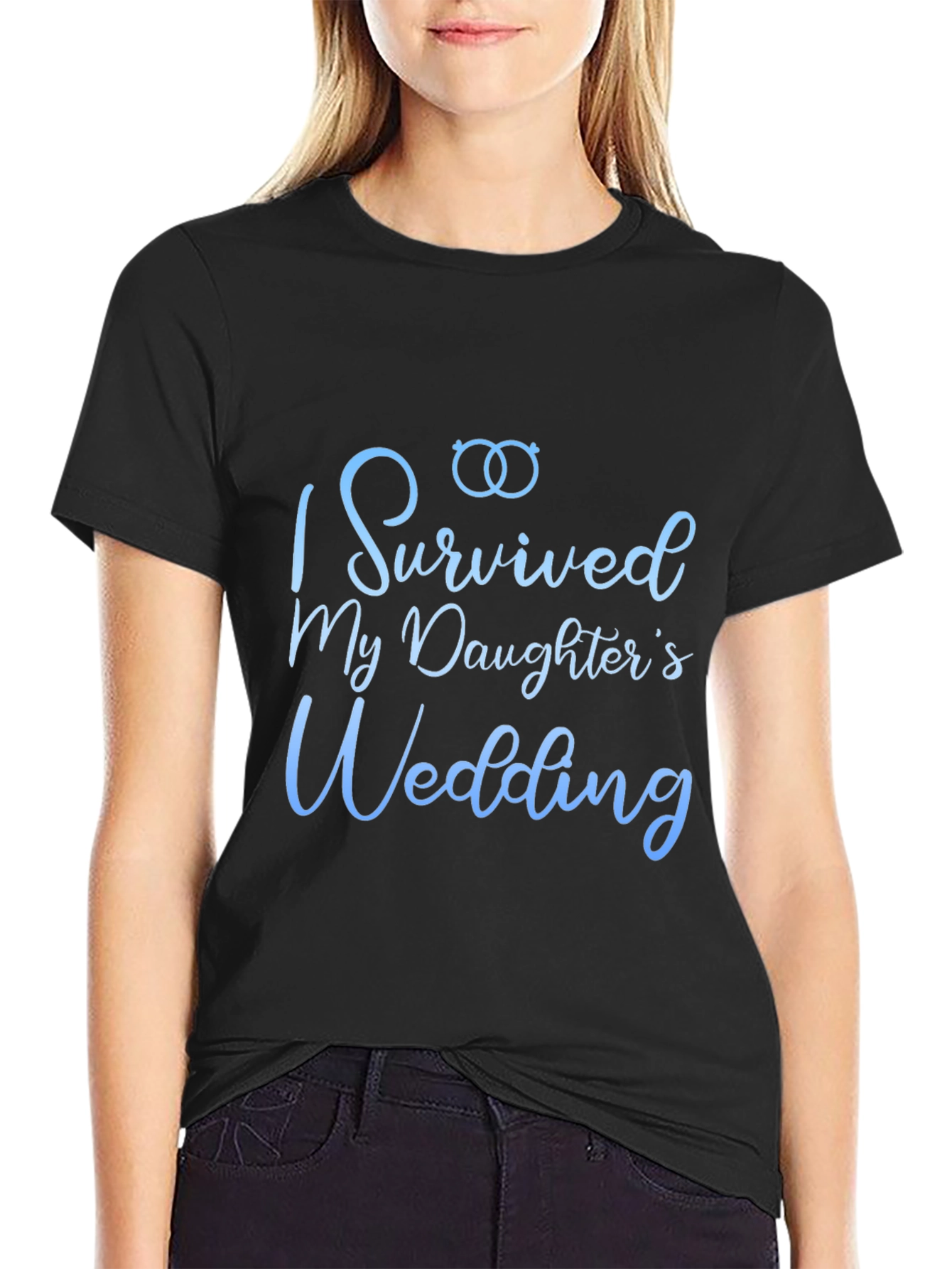 Black I Survived My Daughter's Wedding T-Shirt view 2