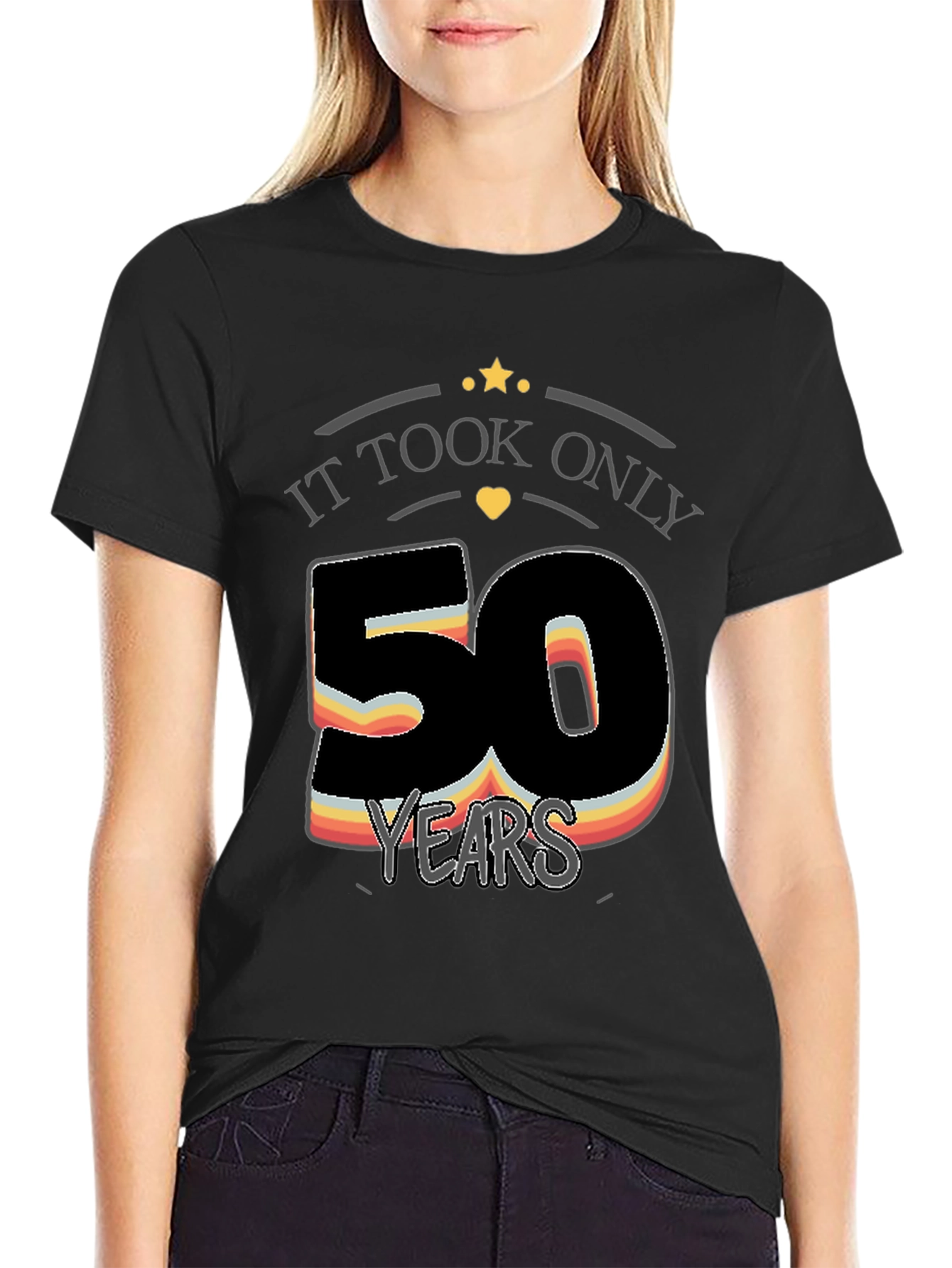 Black It Took Only 50 Years T-Shirt view 2