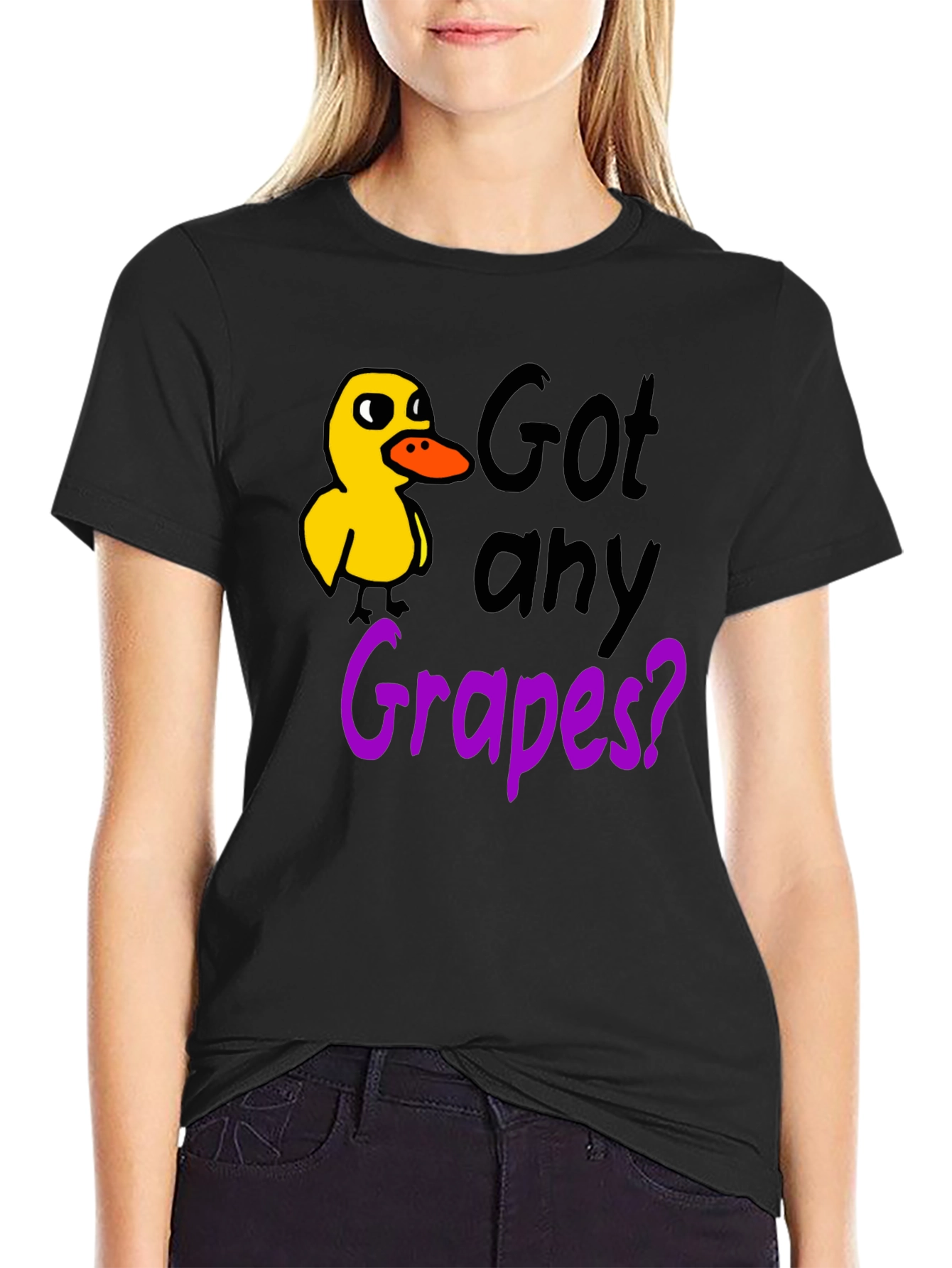 Black Got Any Grapes? Duck T-Shirt view 2